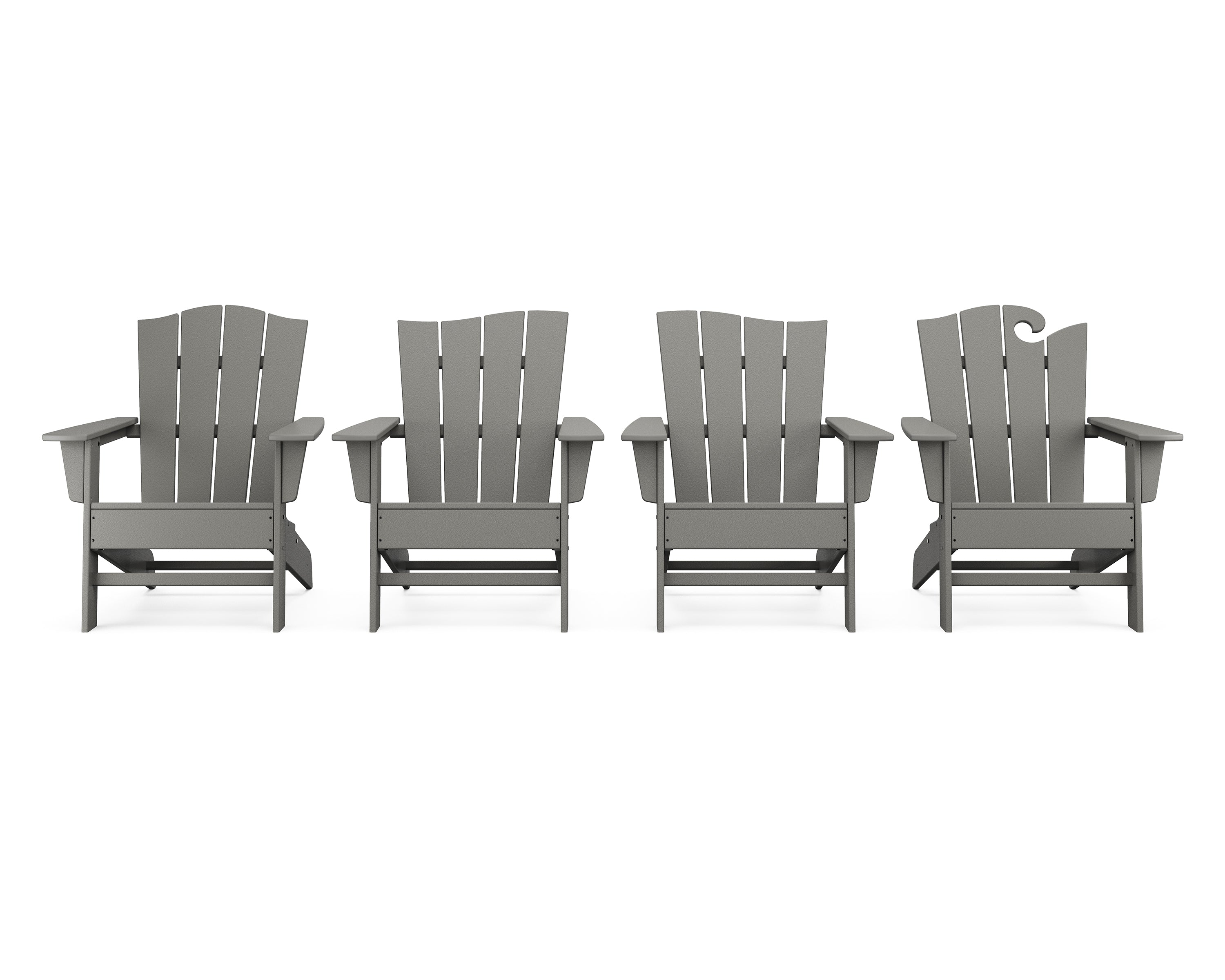 POLYWOOD® Wave Collection 4-Piece Adirondack Chair Set in Slate Grey