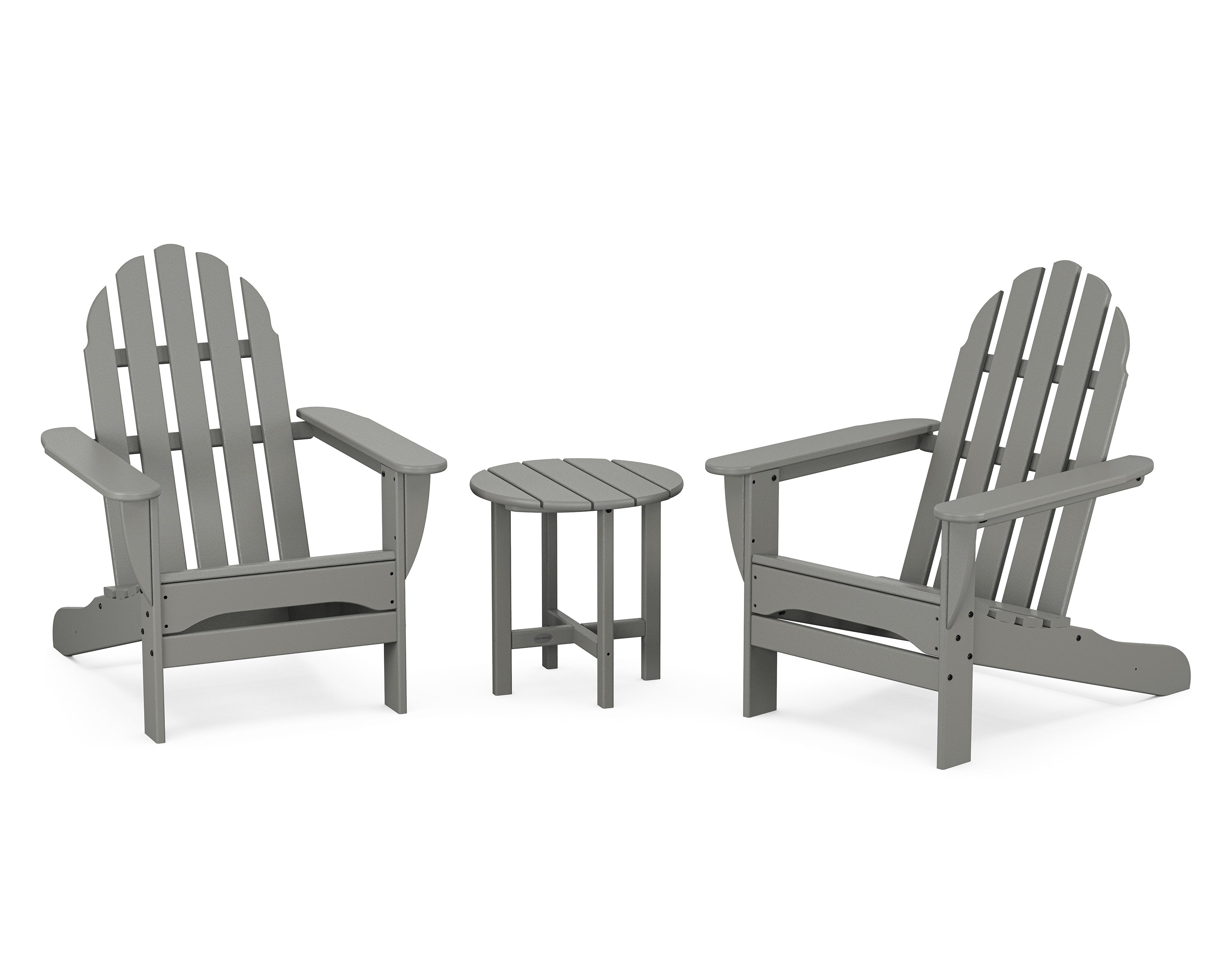 POLYWOOD Classic Adirondack 3-Piece Set in Slate Grey