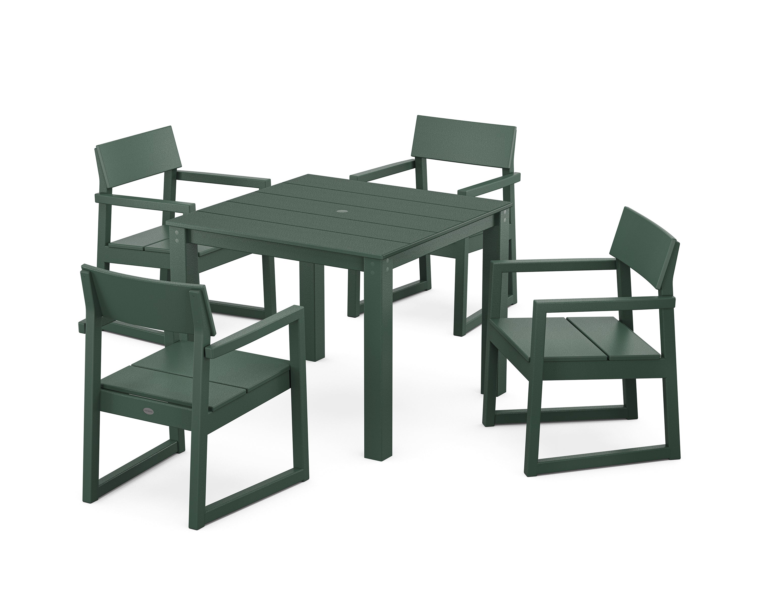 POLYWOOD EDGE 5-Piece Parsons Dining Set in Green