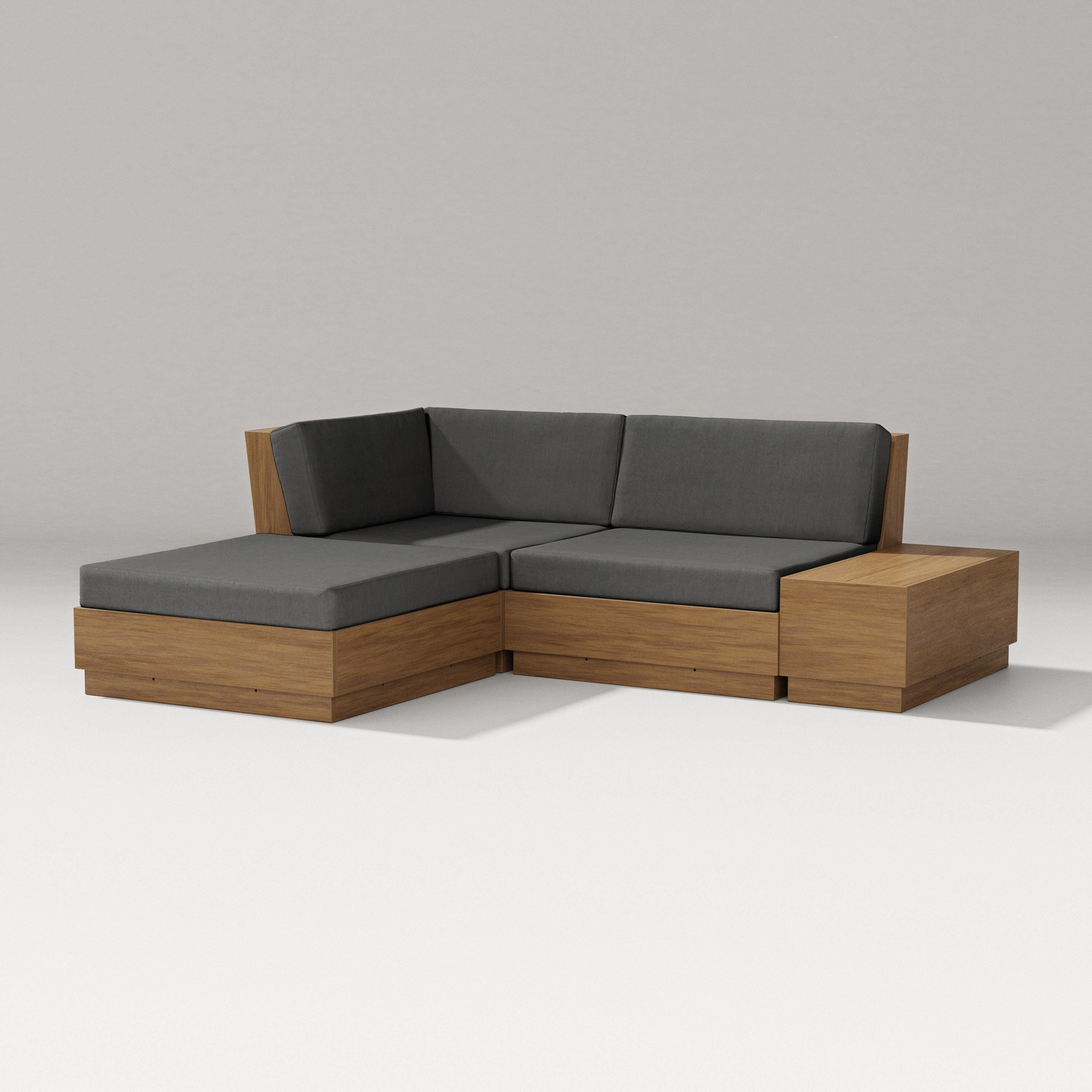 PW Designer Series Elevate Loveseat Sectional with Chaise in Natural / Spectrum Carbon