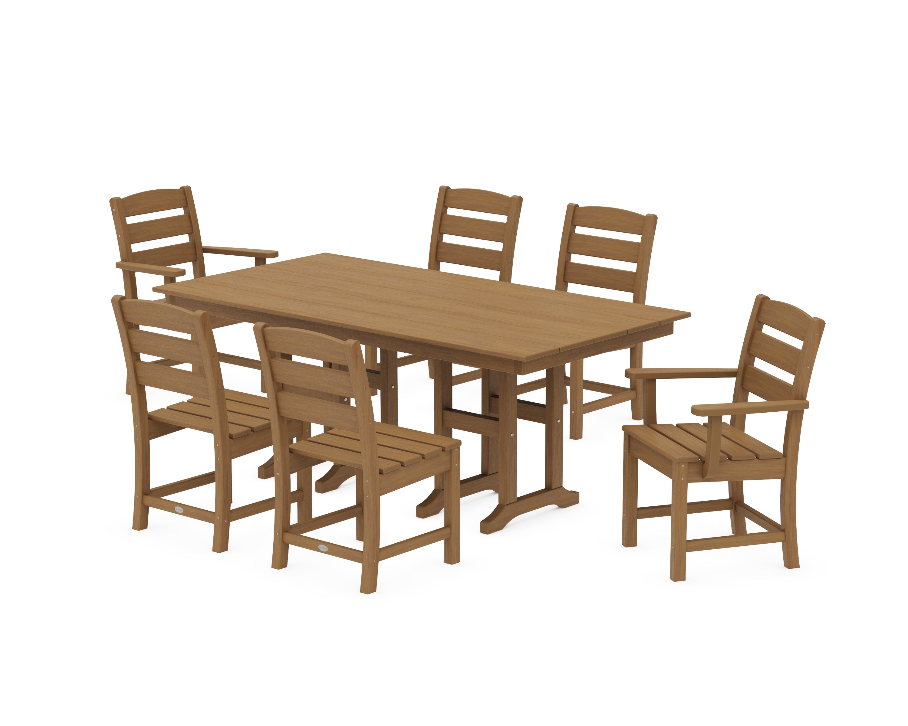 POLYWOOD Lakeside 7-Piece Farmhouse Dining Set in Natural