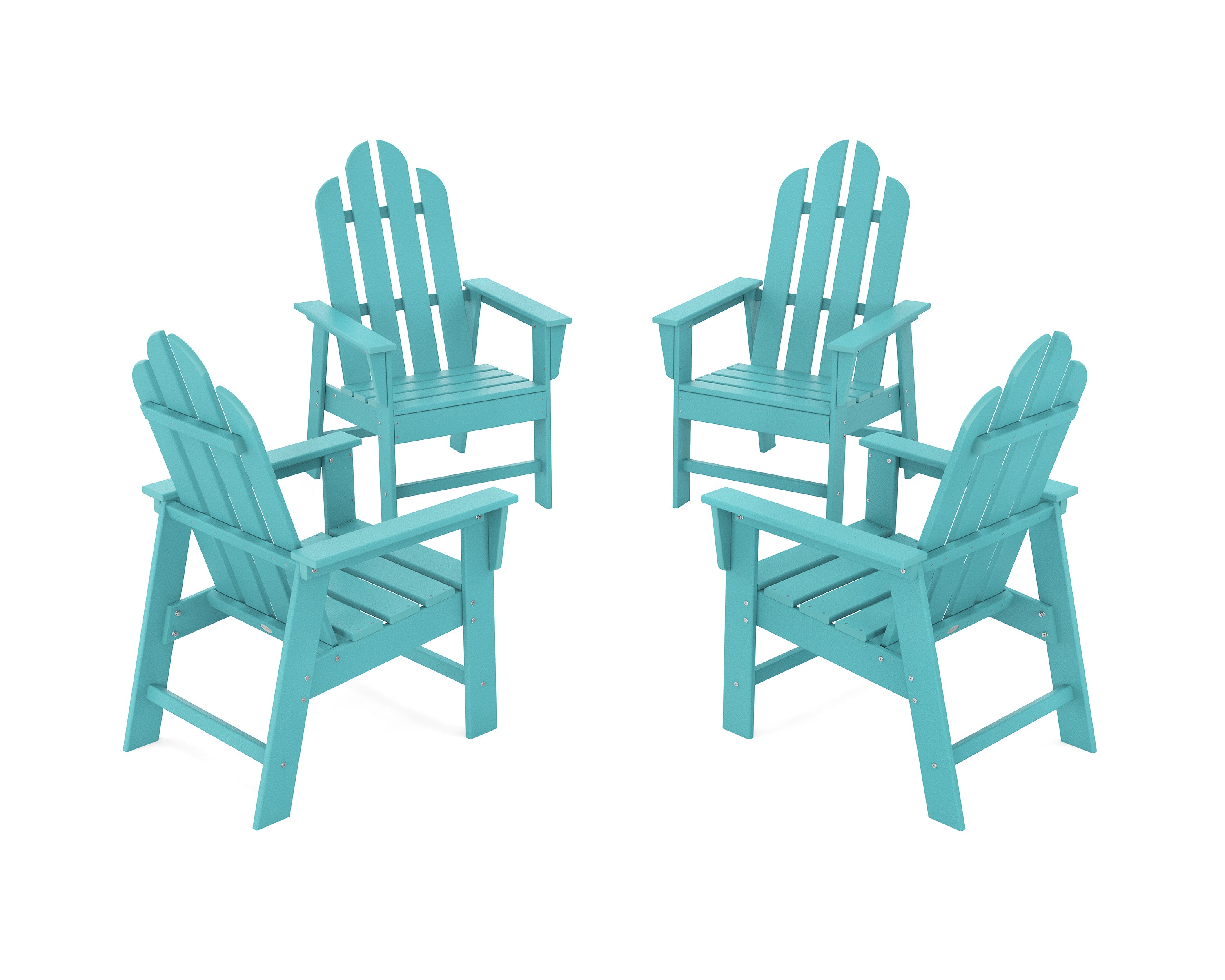 POLYWOOD Long Island 4-Piece Upright Adirondack Conversation Set in Aruba