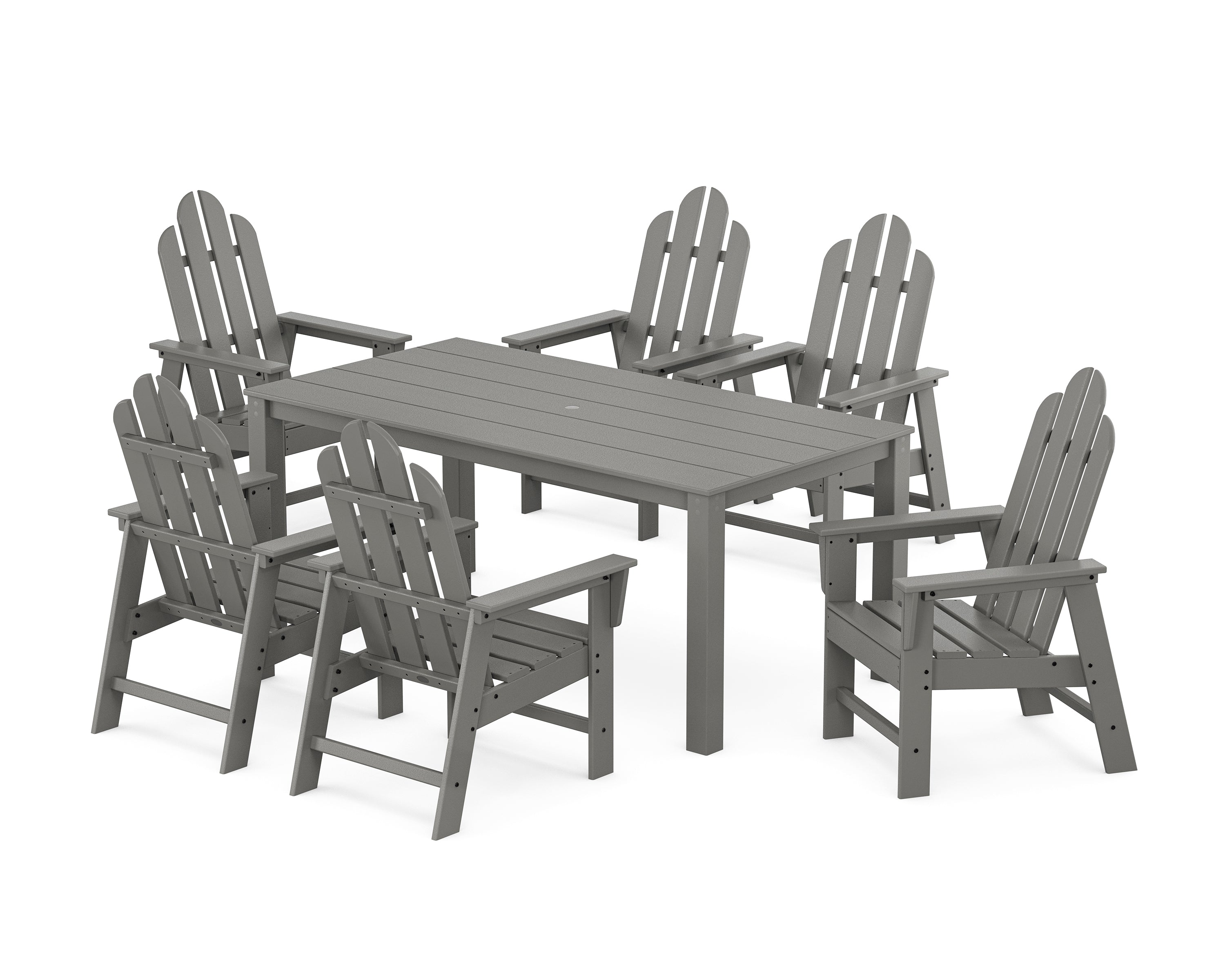 POLYWOOD Long Island 7-Piece Parsons Dining Set in Slate Grey