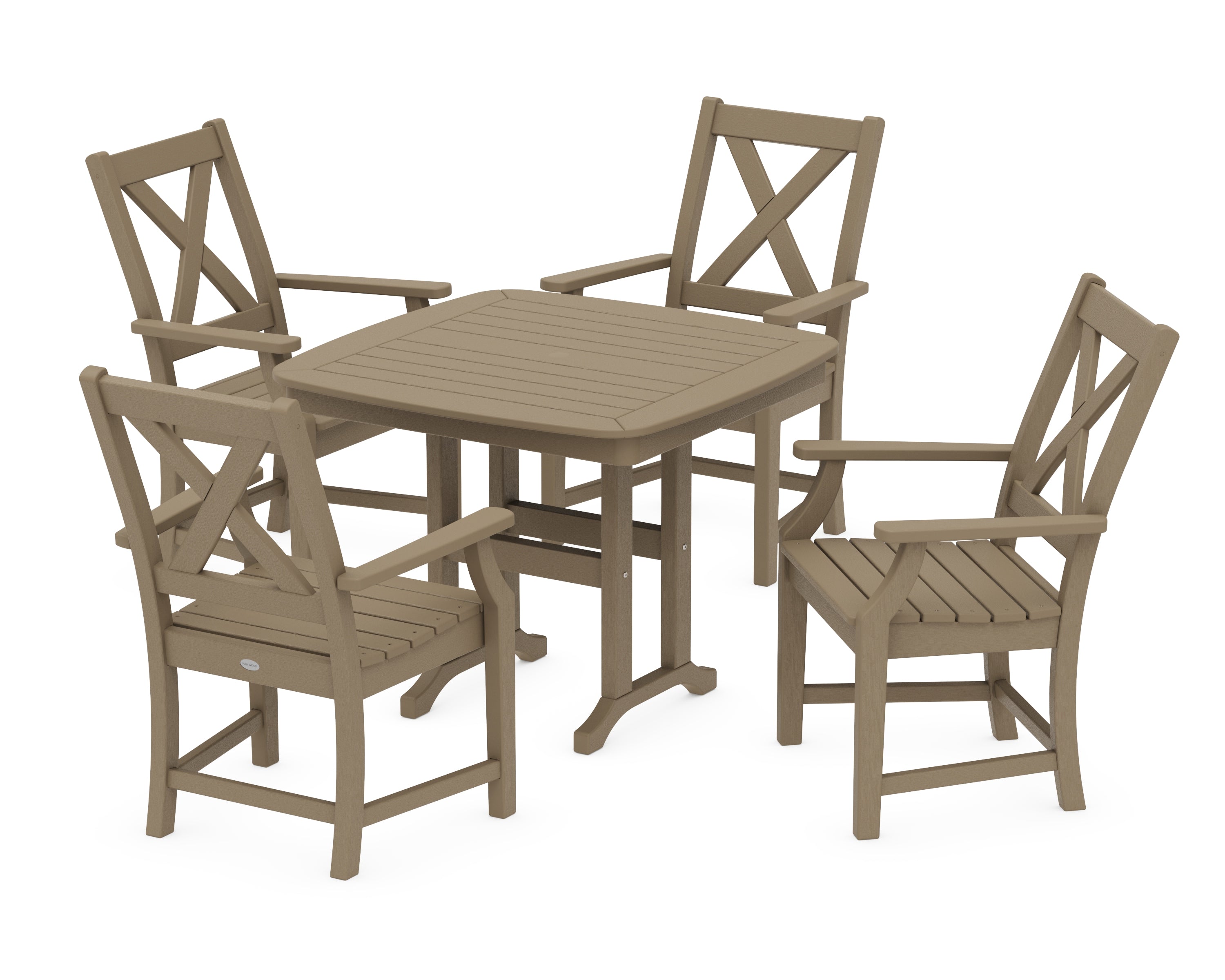 POLYWOOD Braxton 5-Piece Dining Set in Vintage Sahara