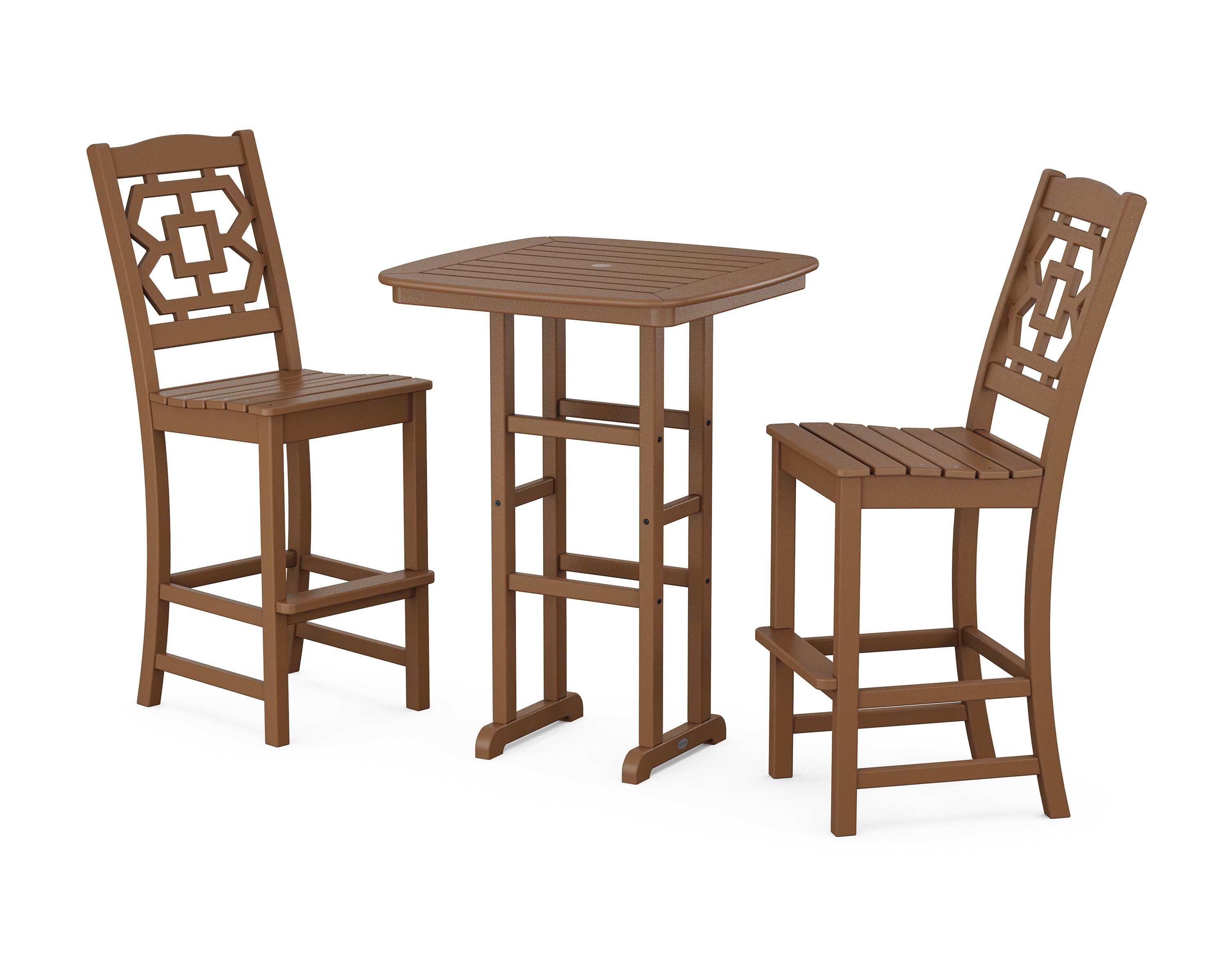 Martha Stewart by POLYWOOD Chinoiserie 3-Piece Bar Set in Teak