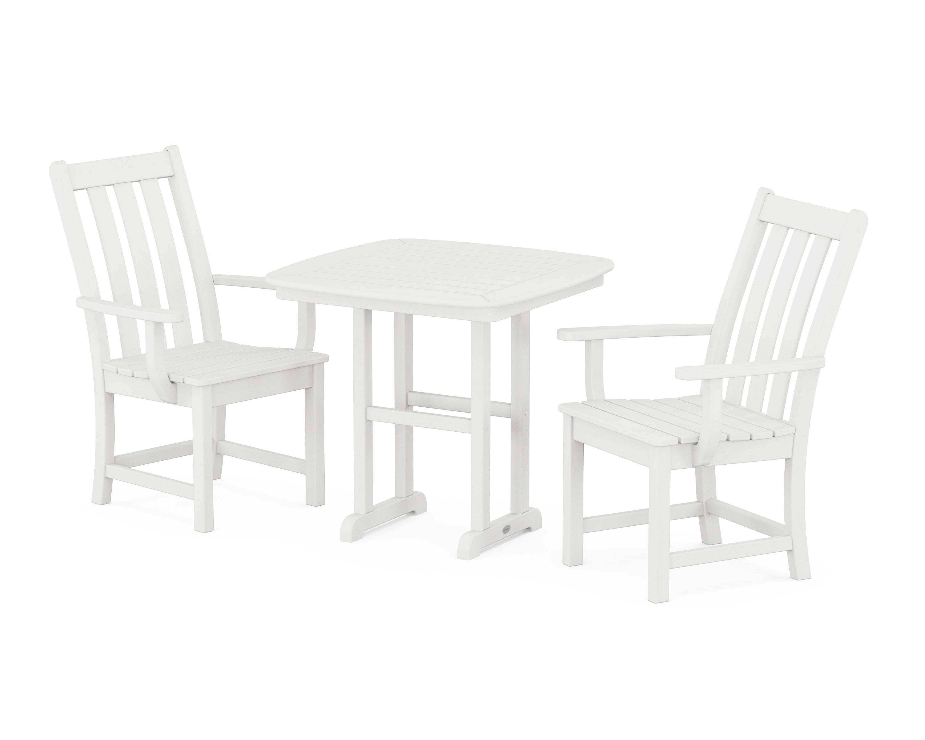 POLYWOOD® Vineyard 3-Piece Dining Set in Vintage White