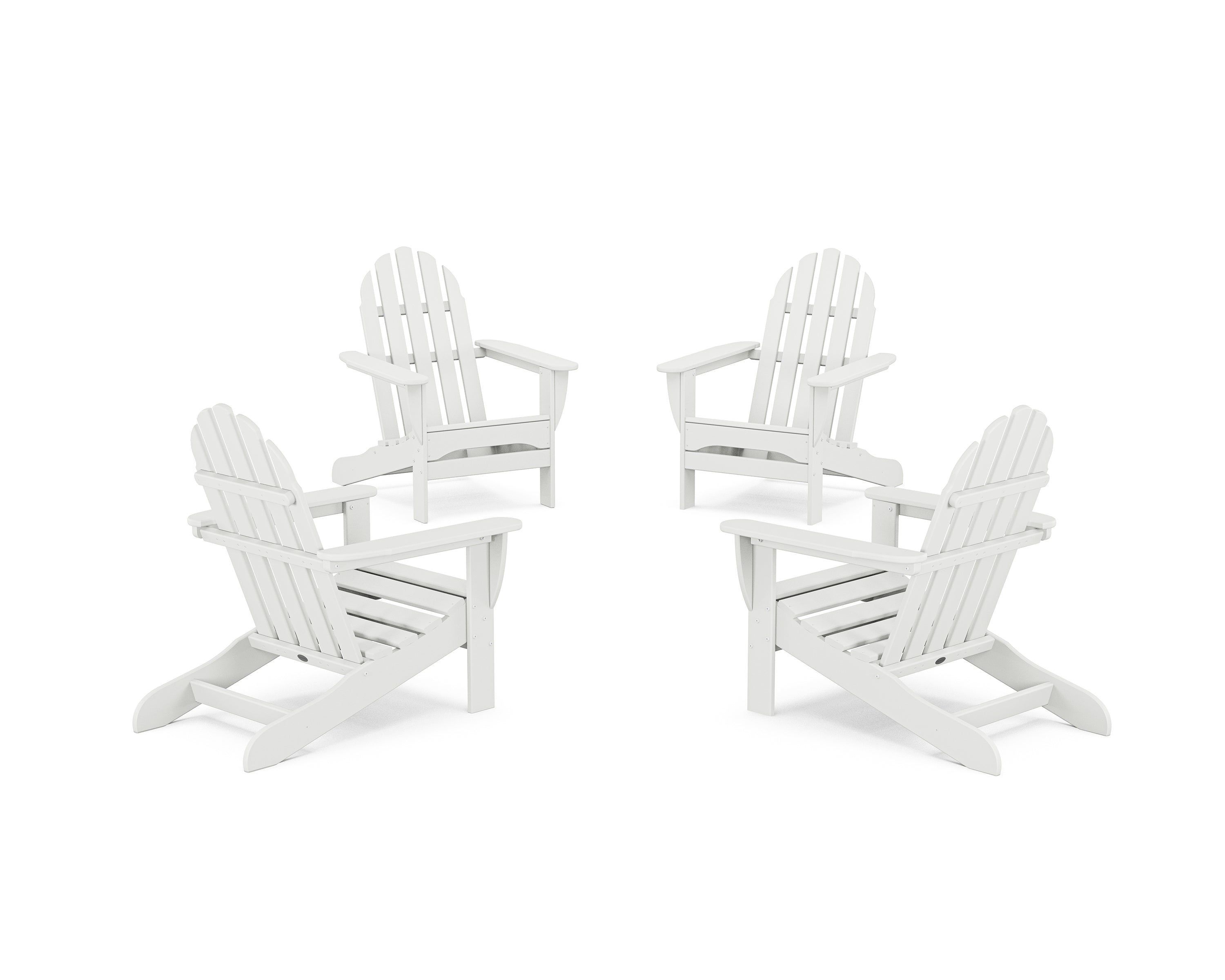 POLYWOOD 4-Piece Classic Adirondack Conversation Set in White