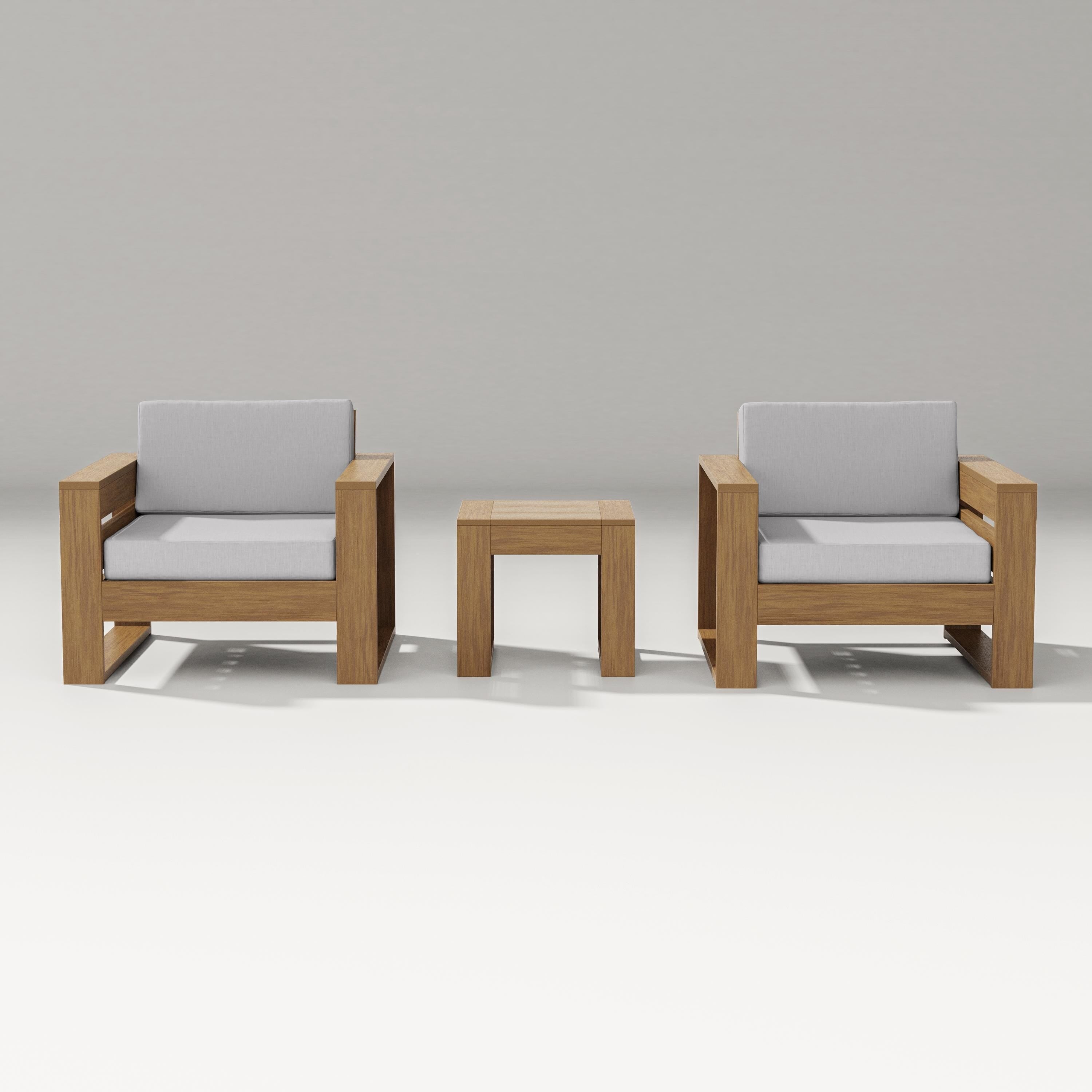 PW Designer Series Latitude 3-Piece Lounge Chair Set in Natural / Granite