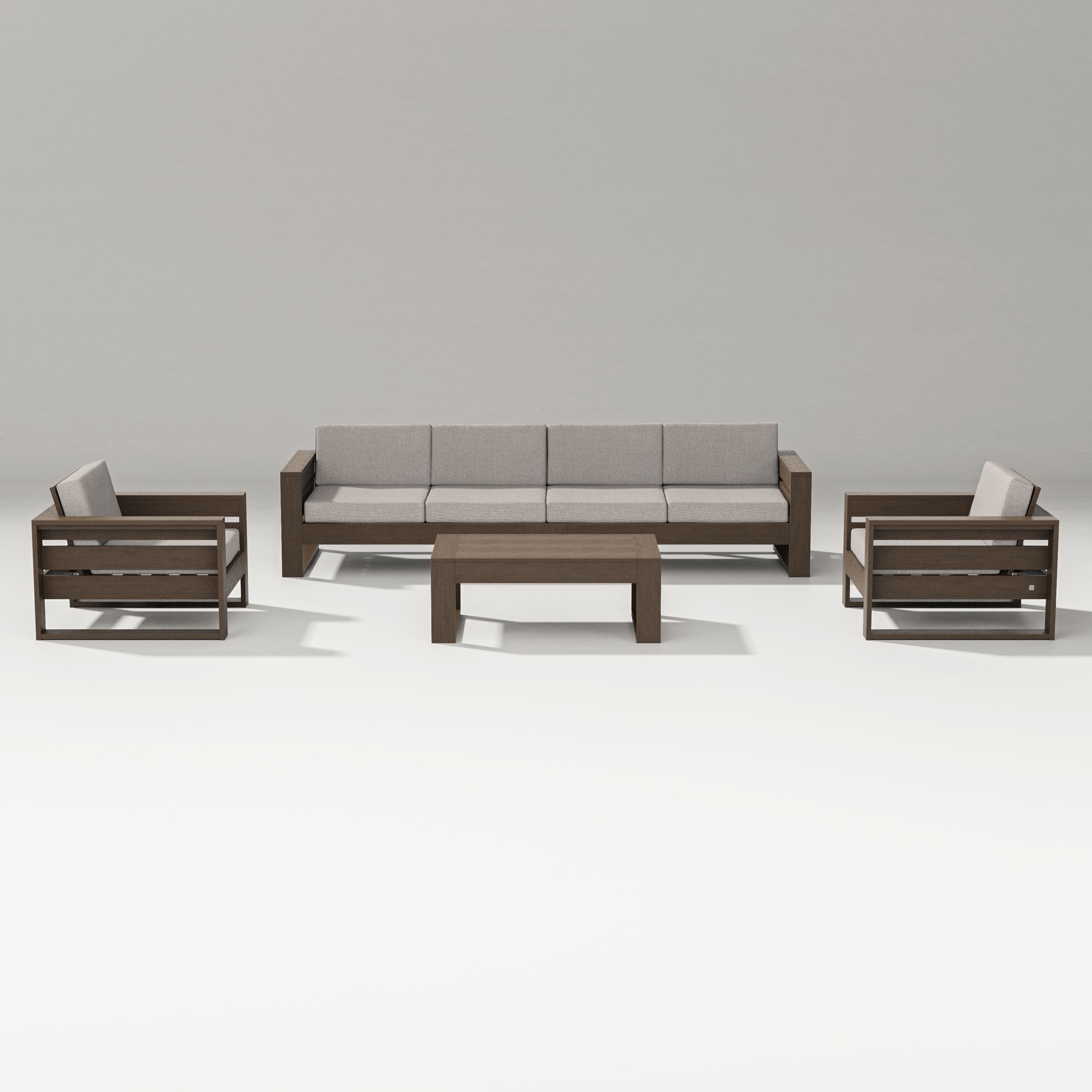 PW Designer Series Latitude 5-Piece Lounge Sofa Set in Kona / Weathered Tweed