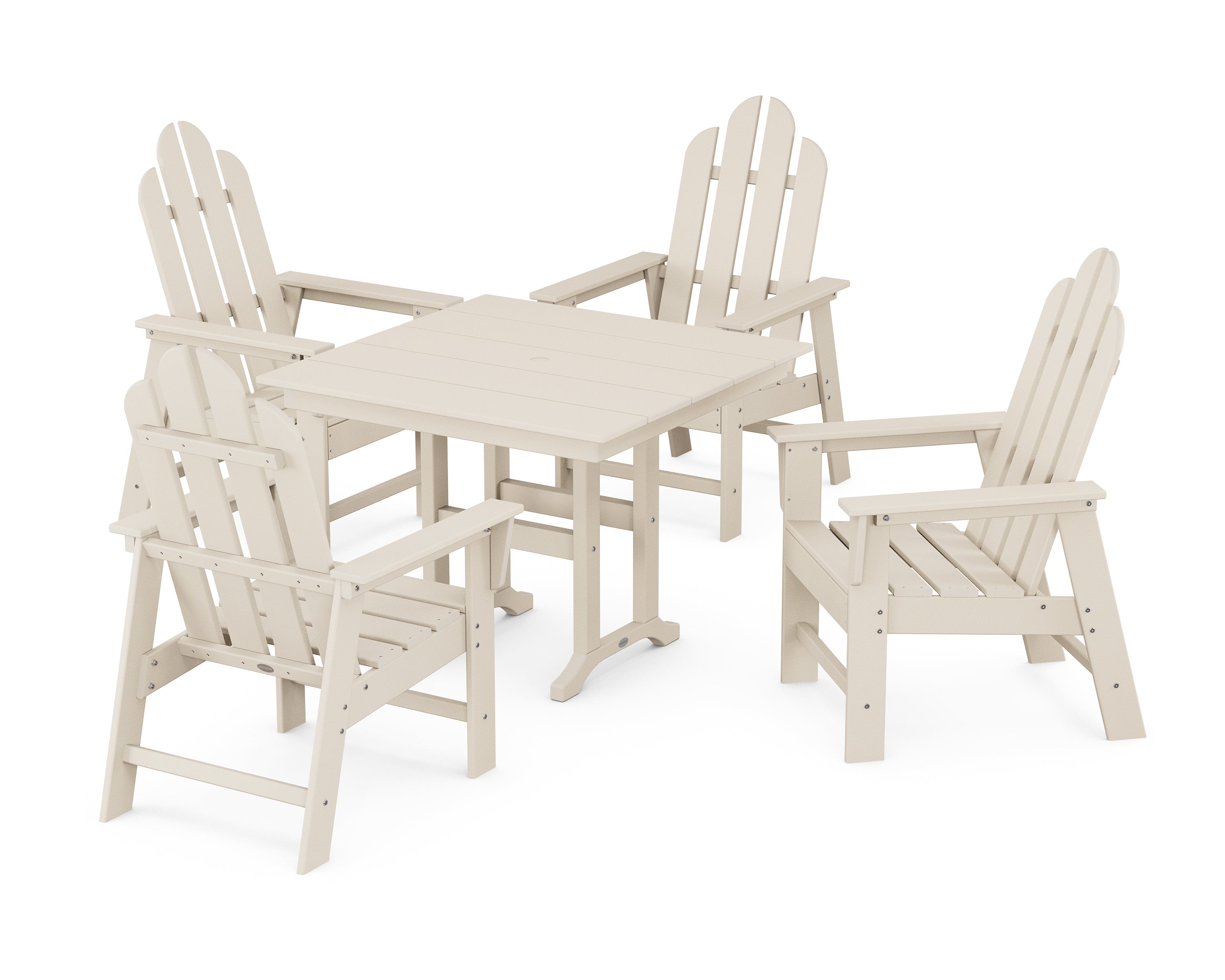 POLYWOOD® Long Island 5-Piece Farmhouse Dining Set in Sand