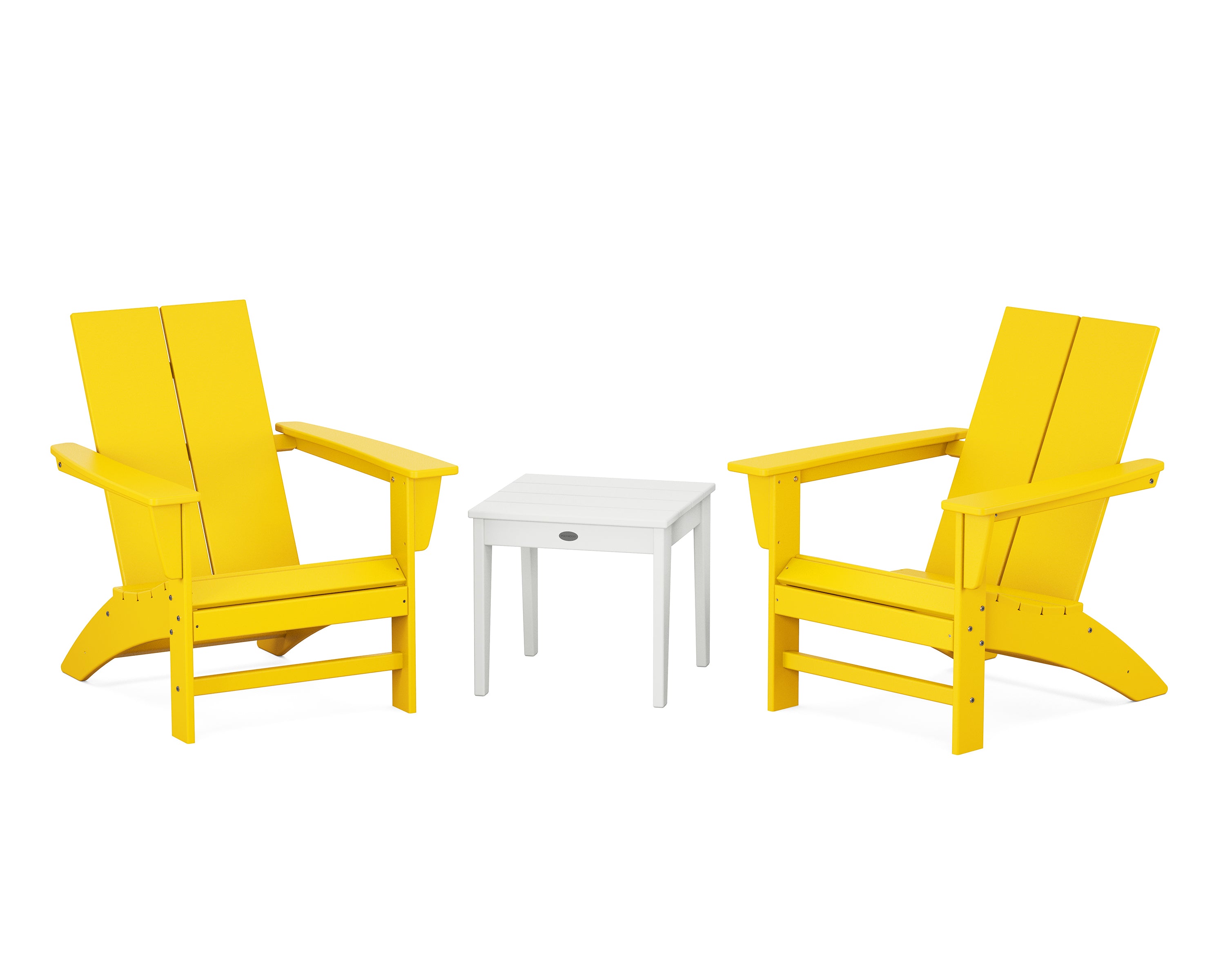 Country Living Country Living Modern Adirondack Chair 3-Piece Set in Lemon / White