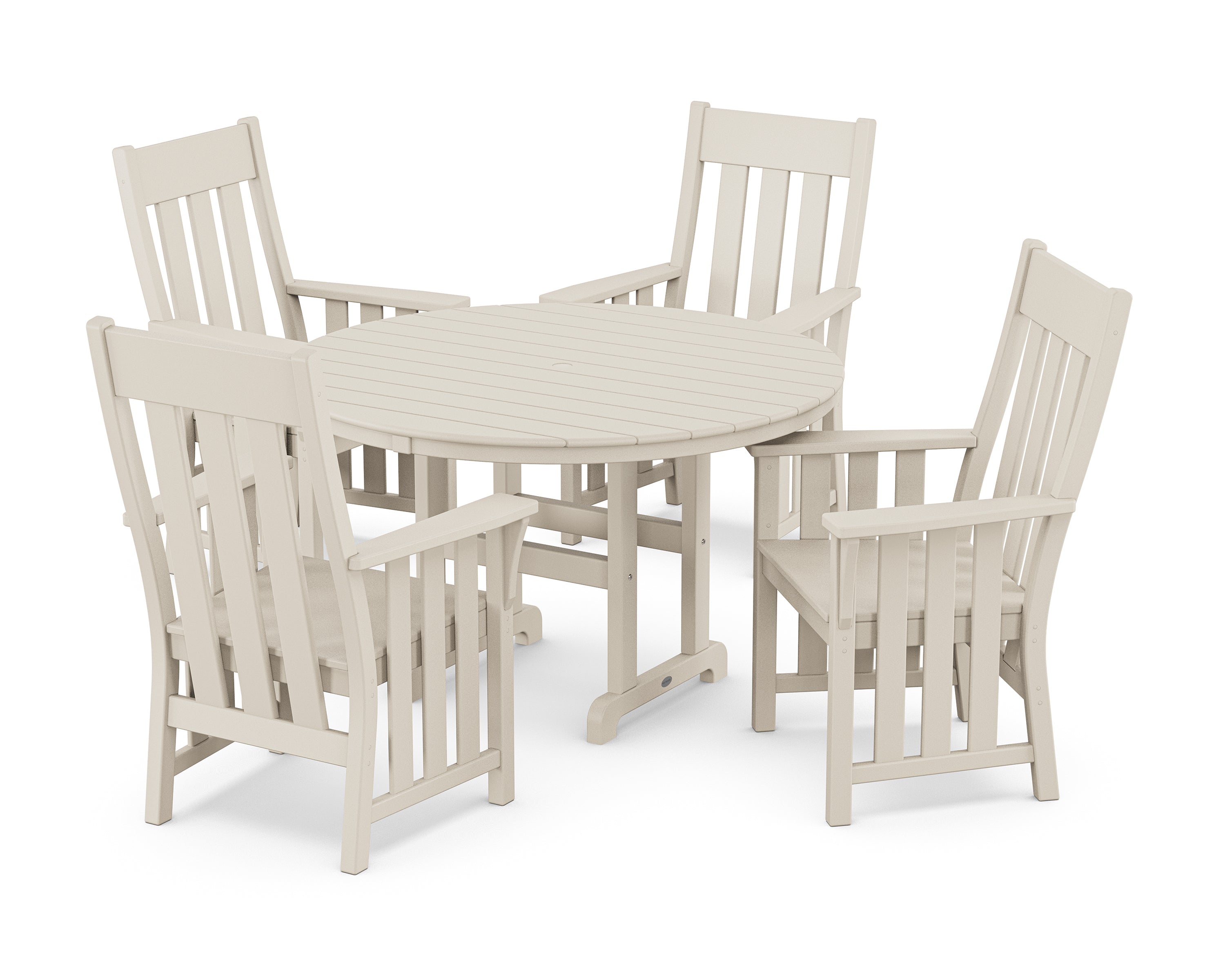 Martha Stewart by POLYWOOD® Acadia 5-Piece Round Farmhouse Dining Set in Sand