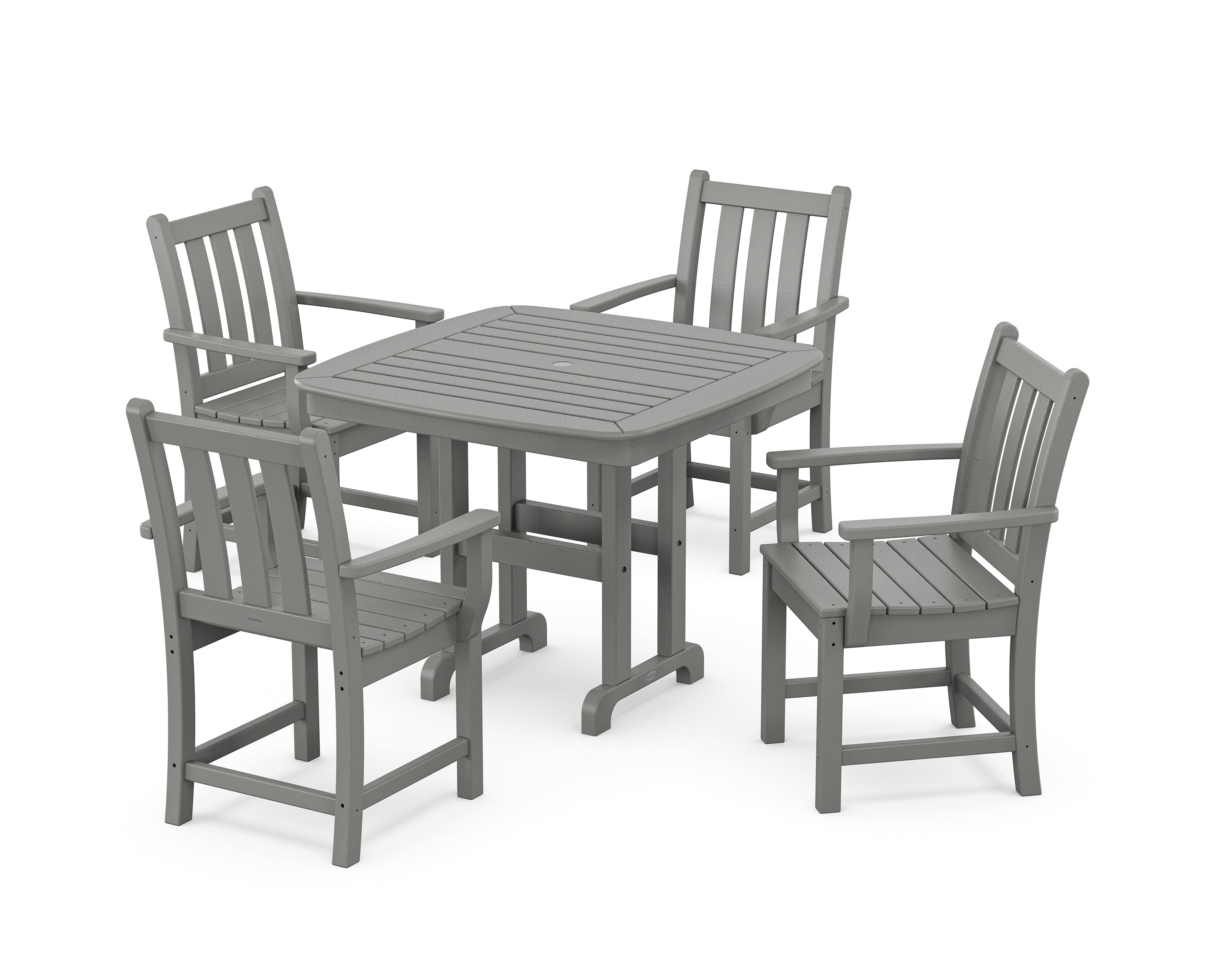POLYWOOD Traditional Garden 5-Piece Dining Set in Slate Grey