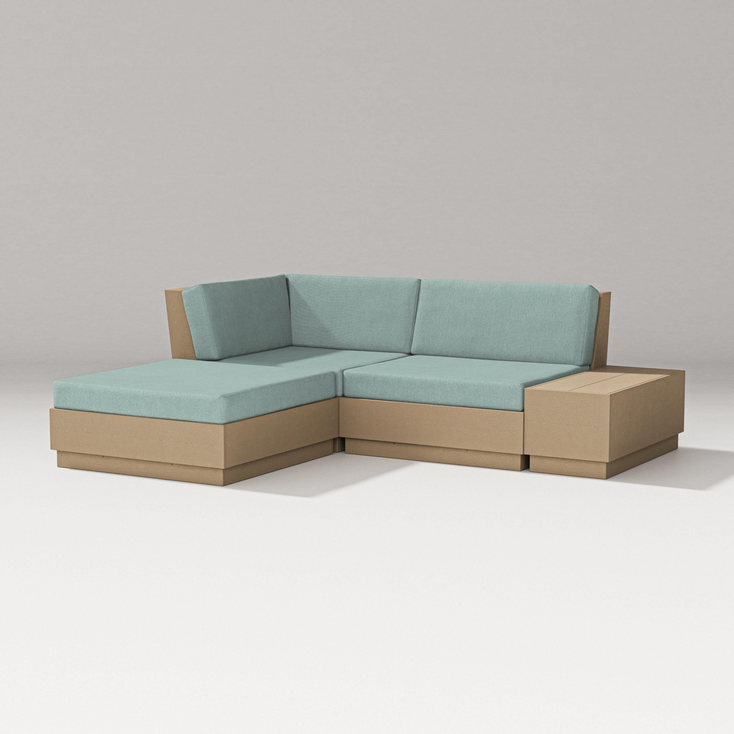 PW Designer Series Elevate Loveseat Sectional with Chaise in Vintage Sahara / Glacier Spa