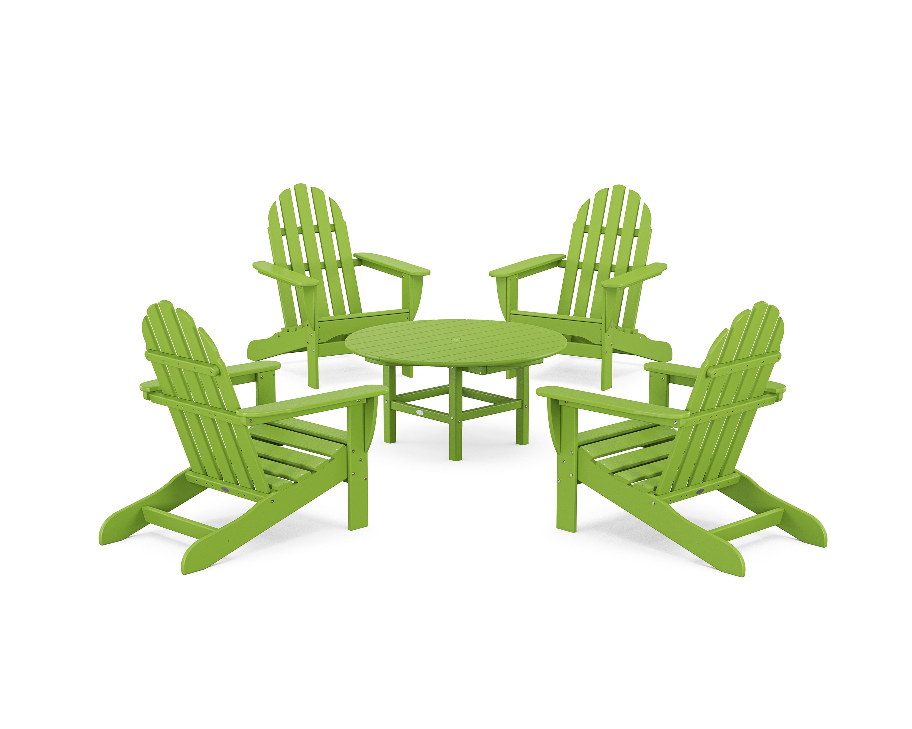 POLYWOOD Classic Adirondack 5-Piece Conversation Set in Lime