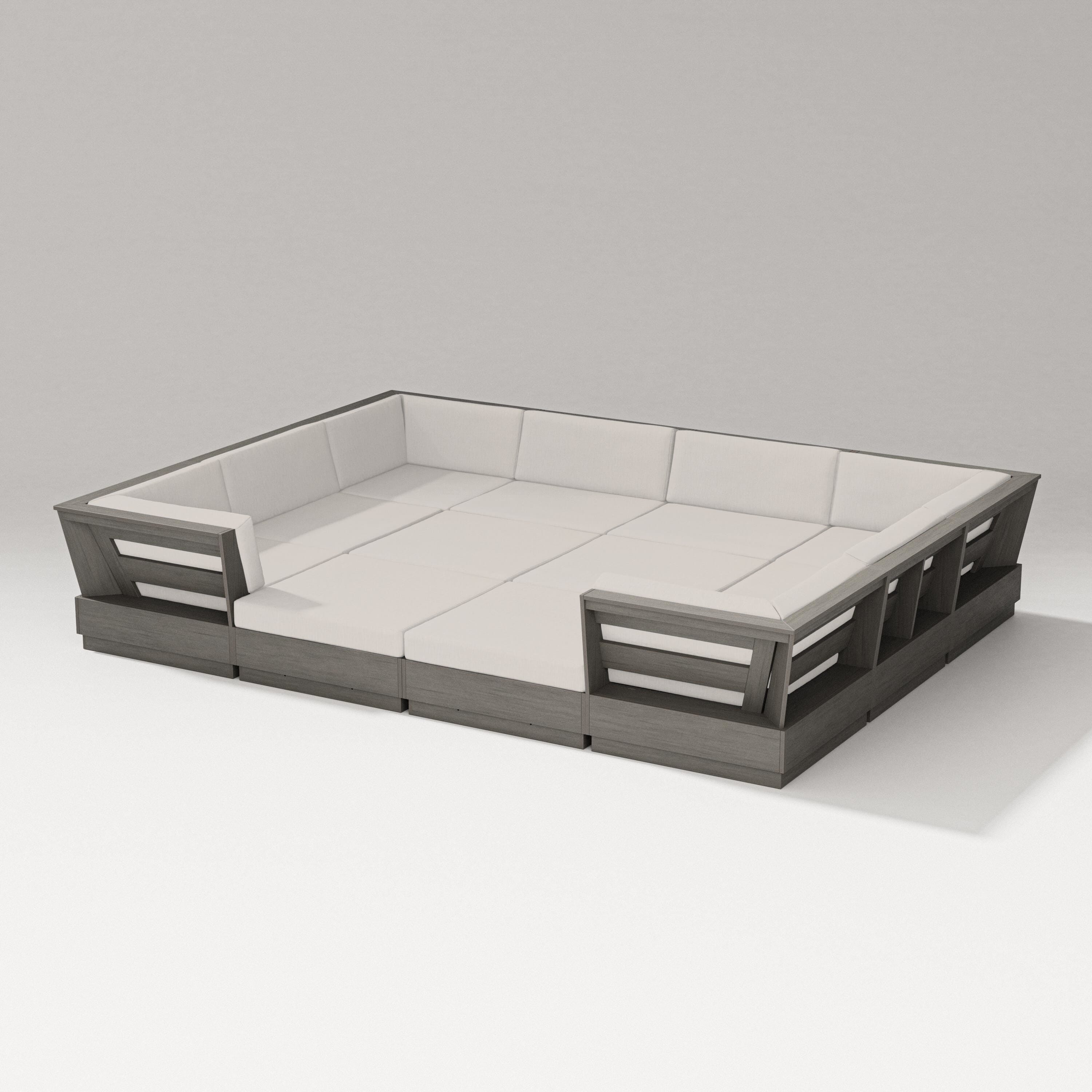 PW Designer Series Elevate 12-Piece Pit Sectional in Driftwood / Cast Ash