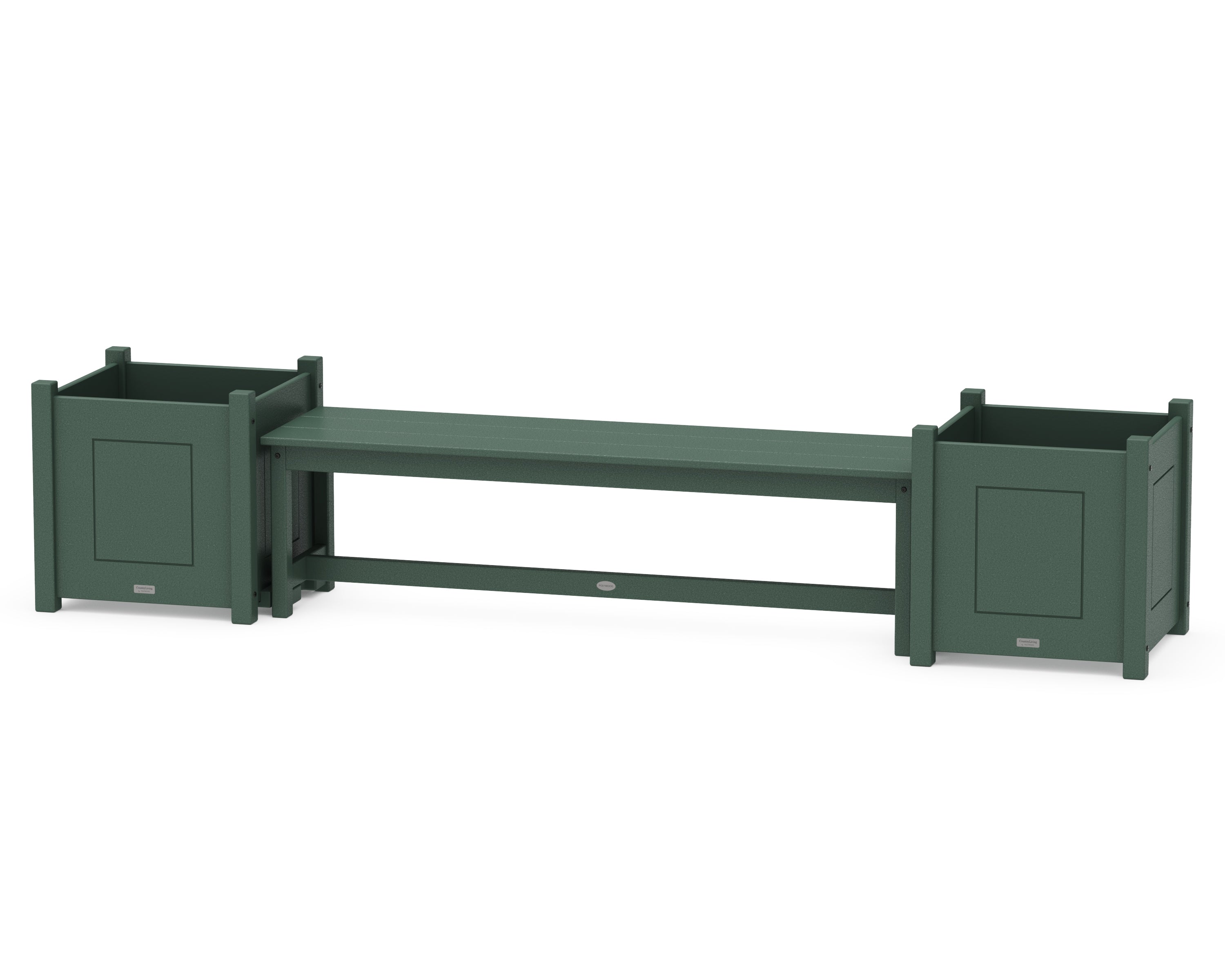 Country Living 60" Country Living Straight Planter Bench Set - Large in Green