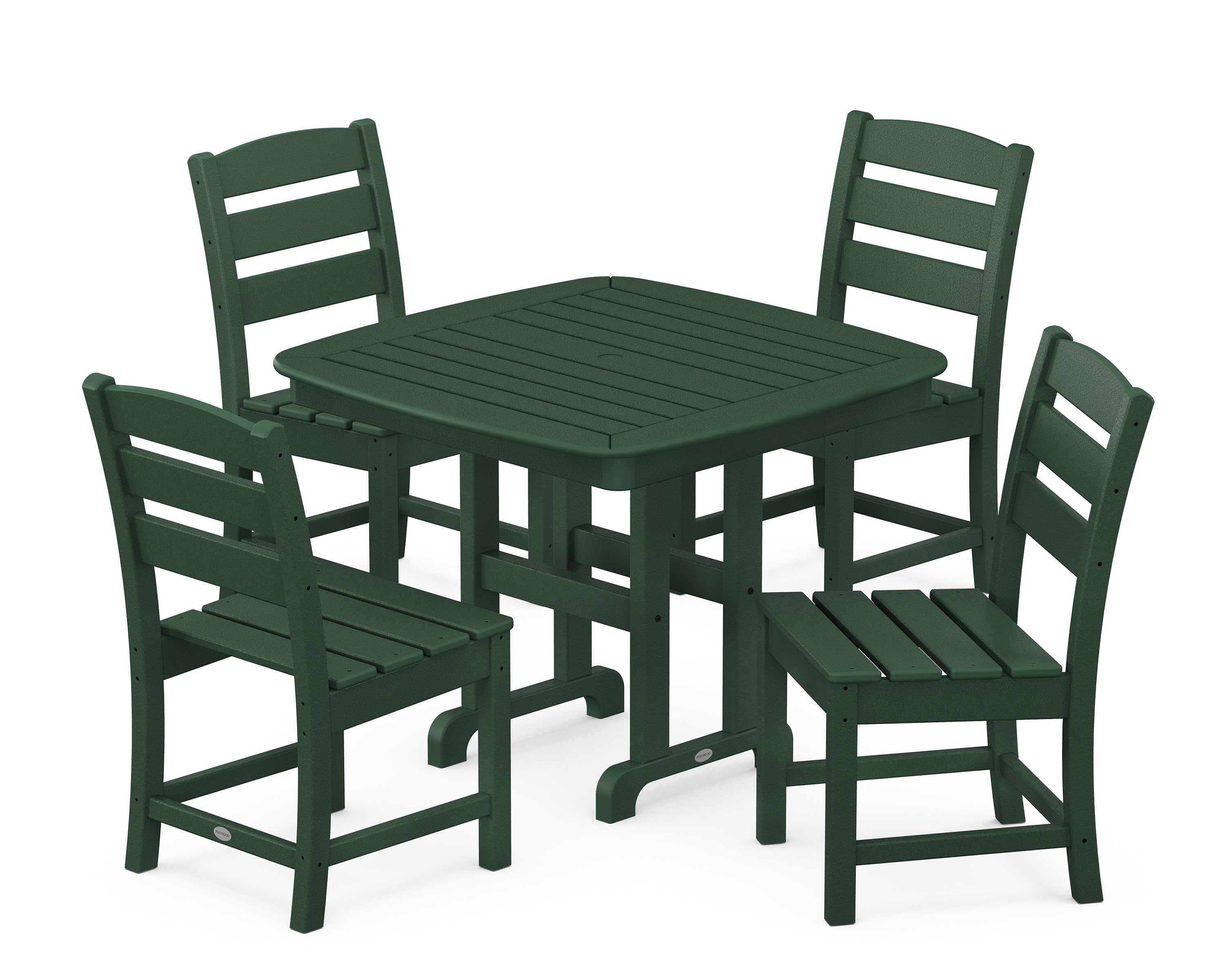 POLYWOOD® Lakeside 5-Piece Side Chair Dining Set in Green