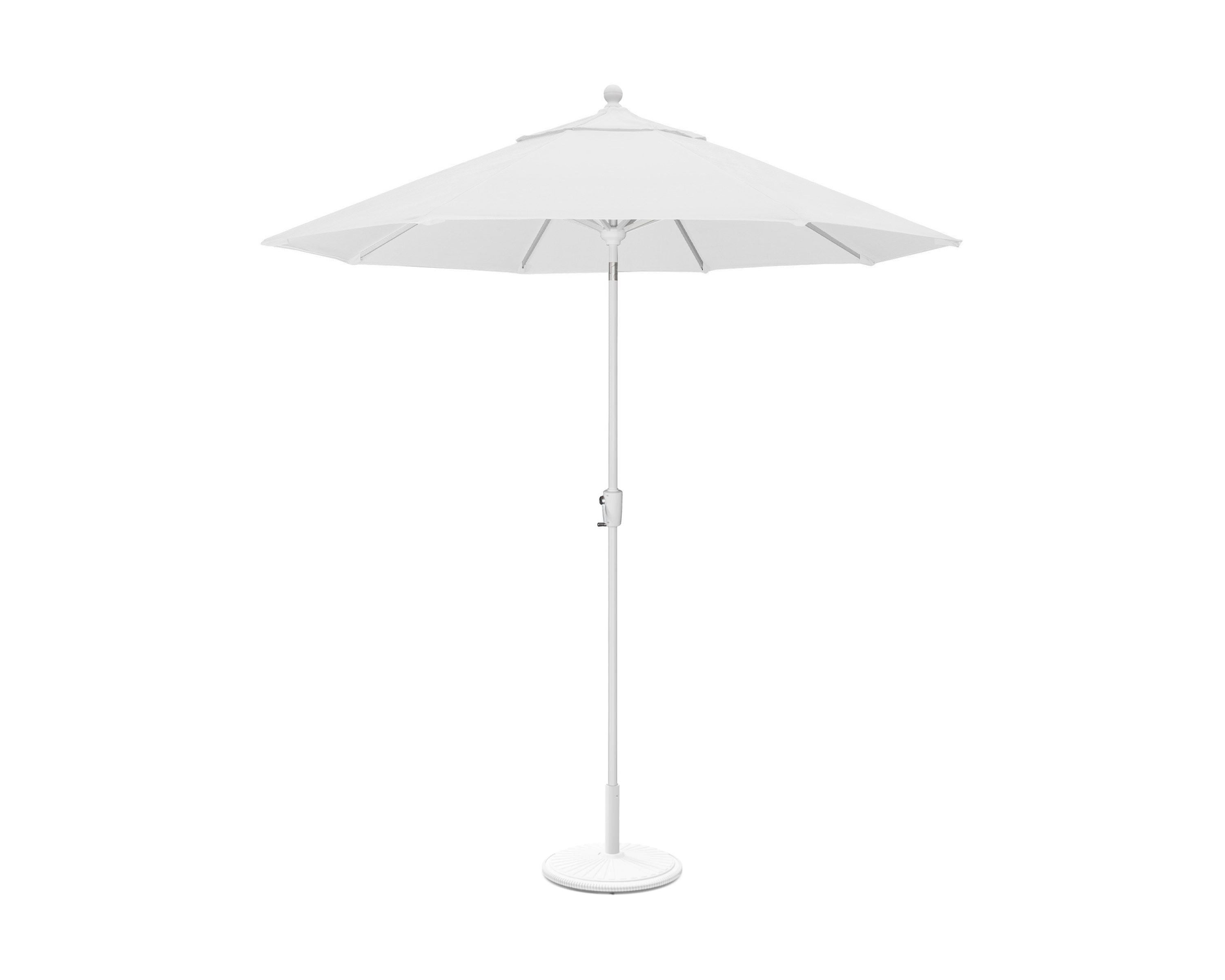 POLYWOOD 9' Tilt Market Umbrella & Base - Bar Height in White / Natural