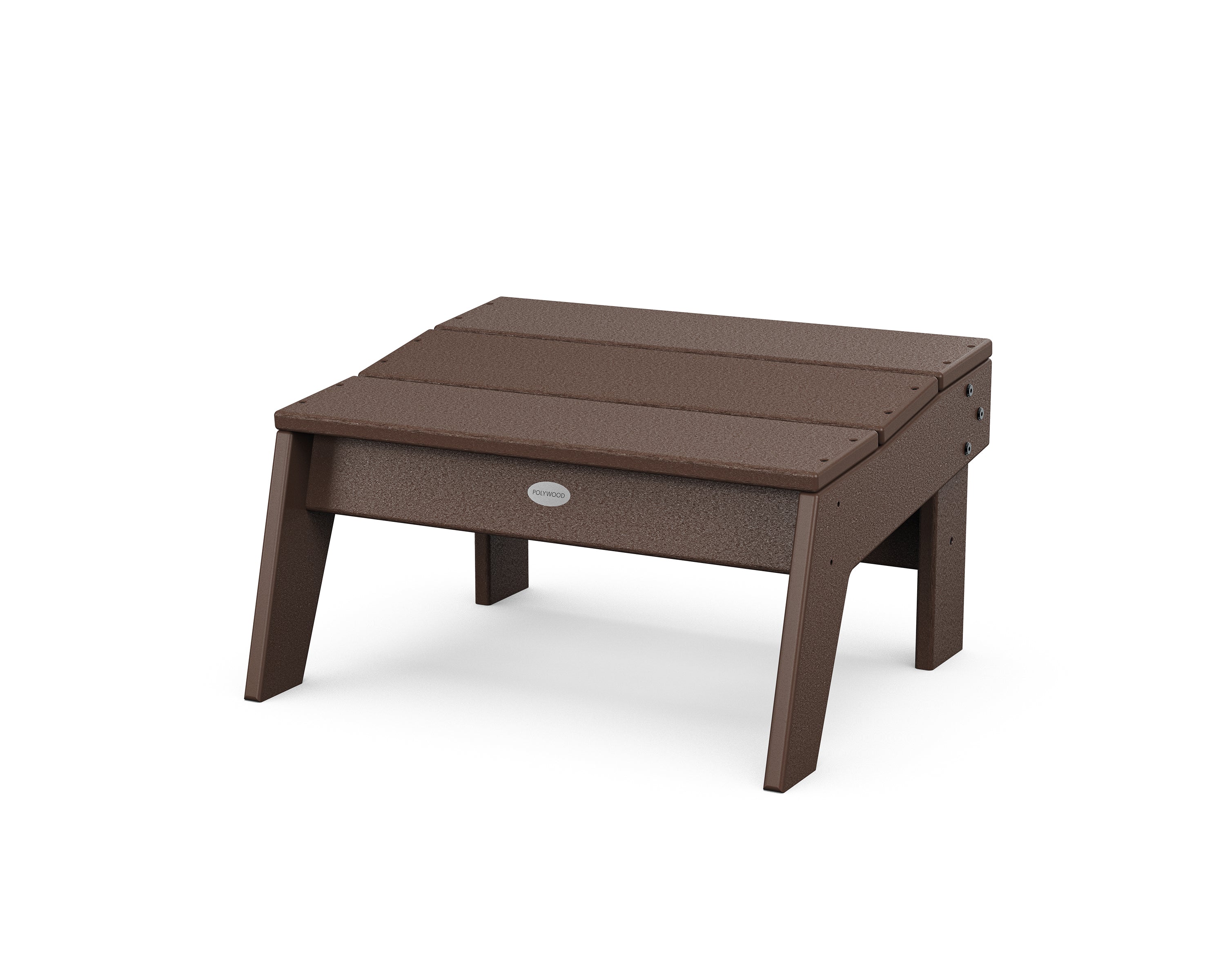 POLYWOOD Modern Studio Oversized Ottoman in Mahogany