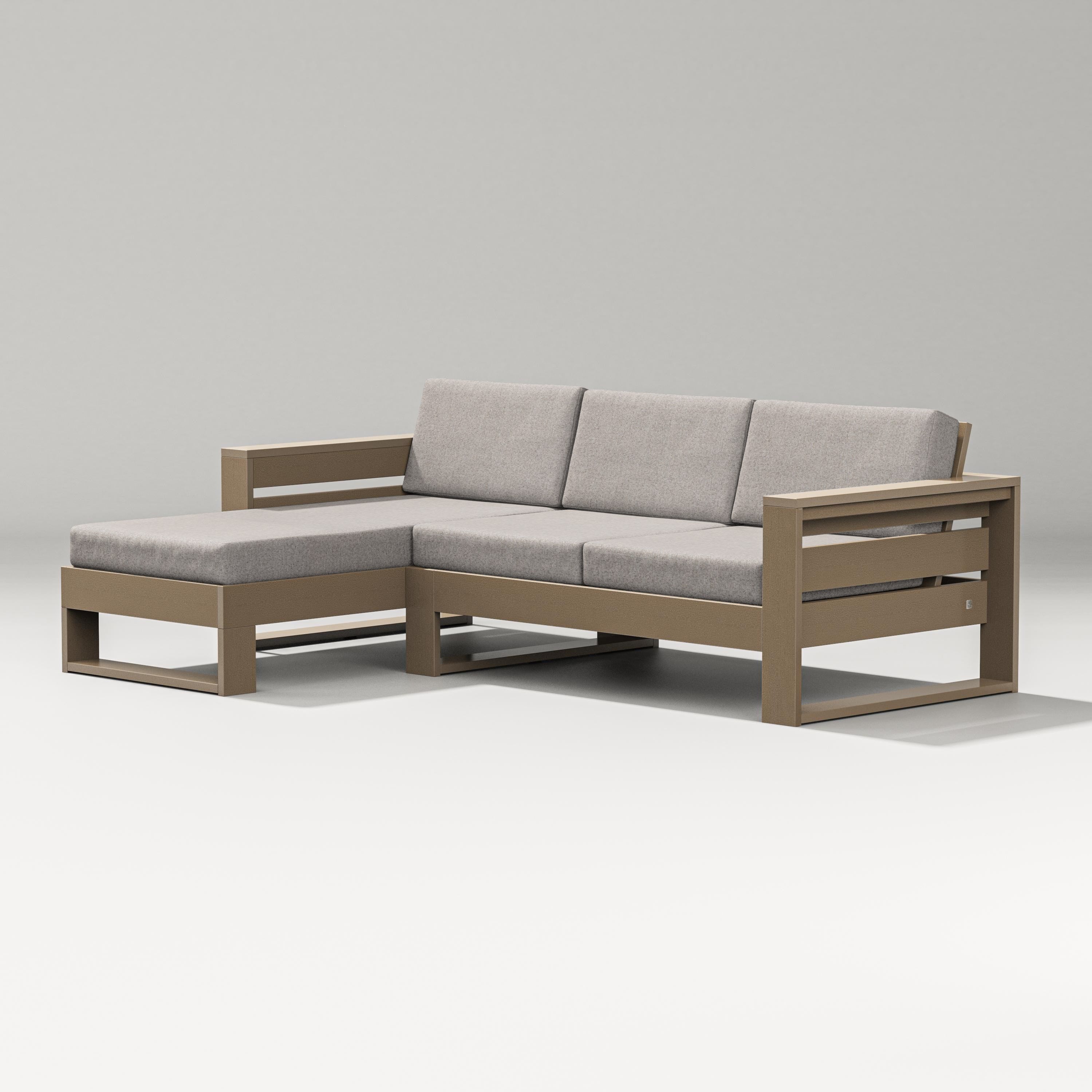 PW Designer Series Latitude Left Chaise Sectional in Vintage Sahara / Weathered Tweed