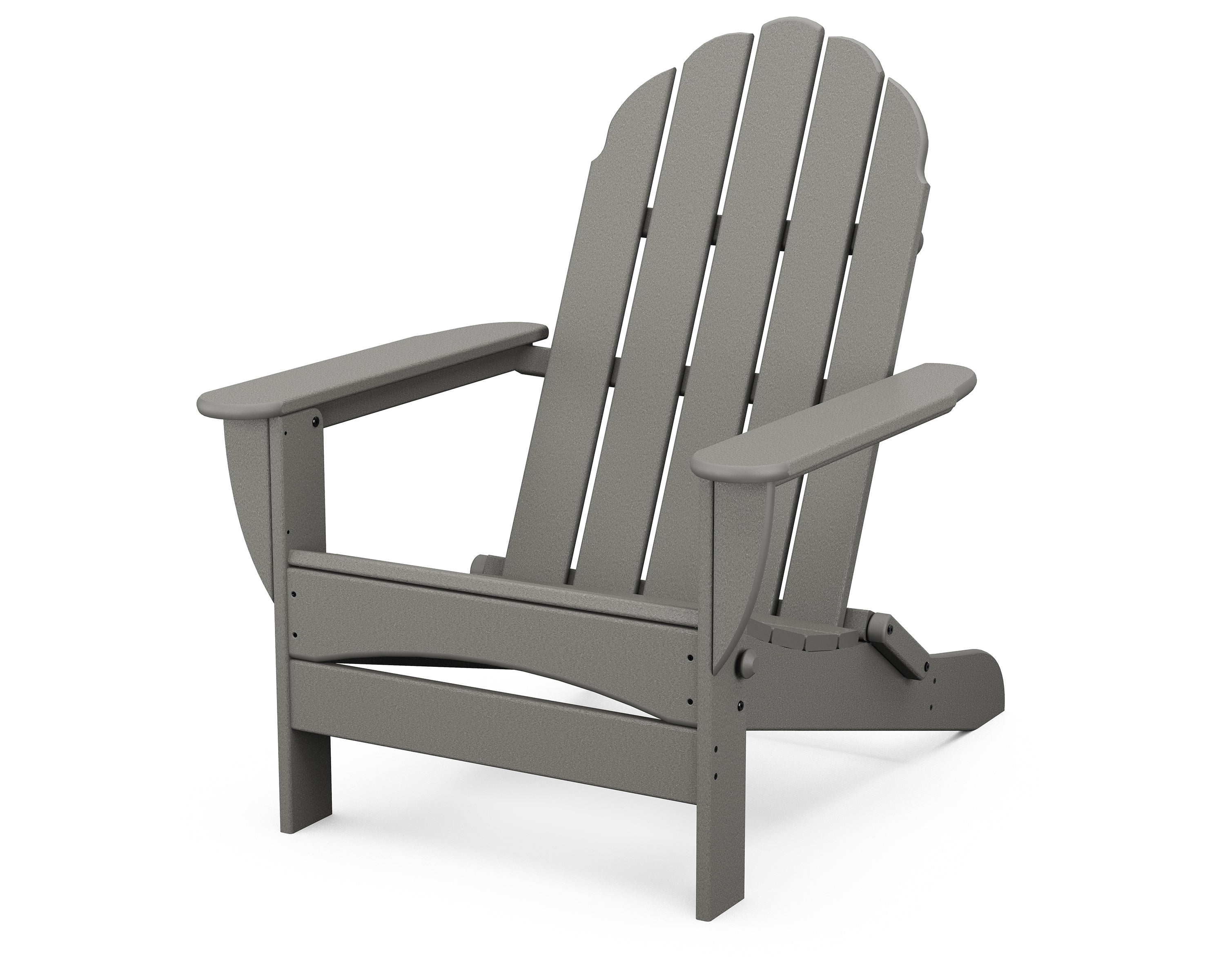 POLYWOOD Classic Oversized Folding Adirondack Chair in Slate Grey