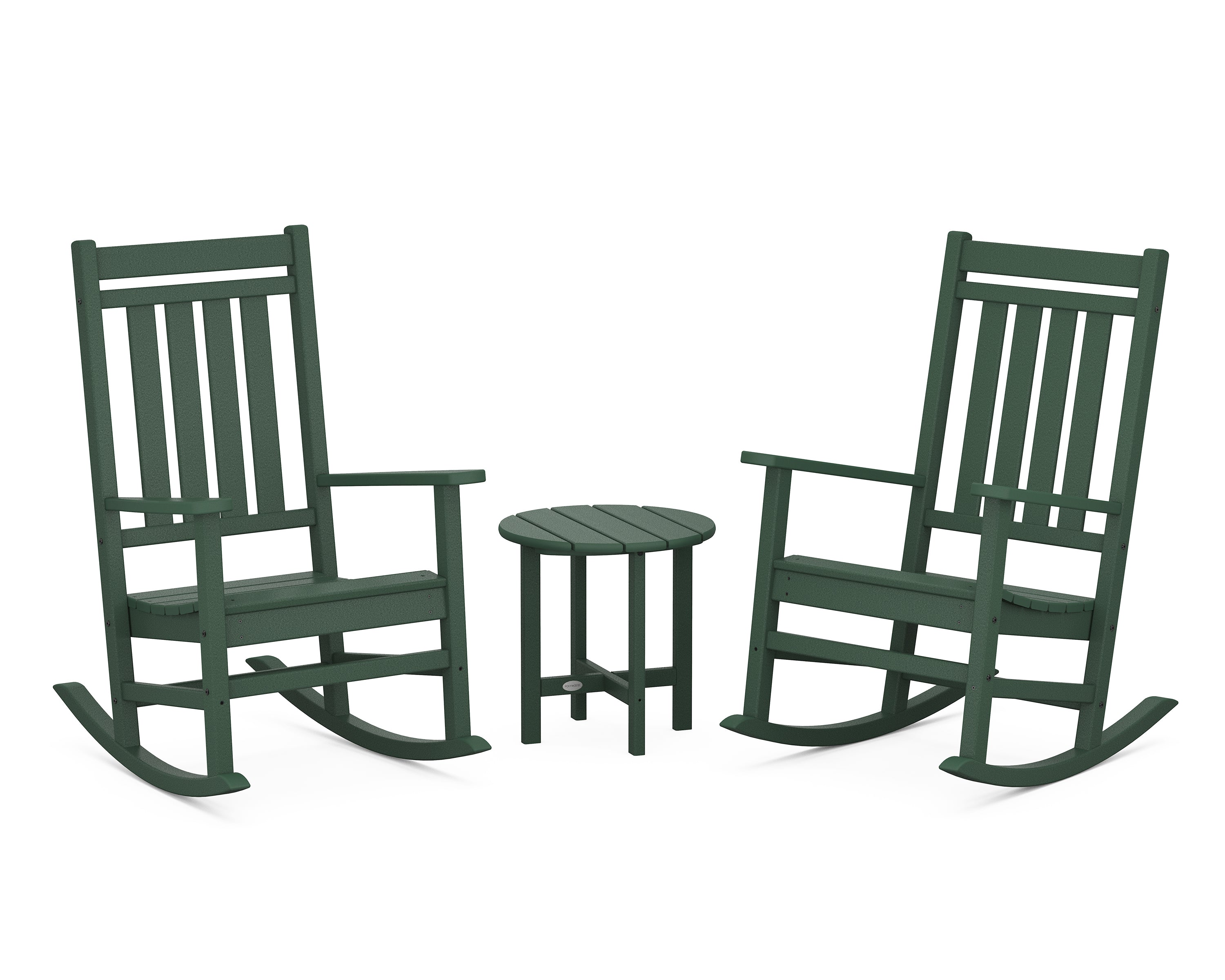 POLYWOOD Estate 3-Piece Rocking Chair Set in Green