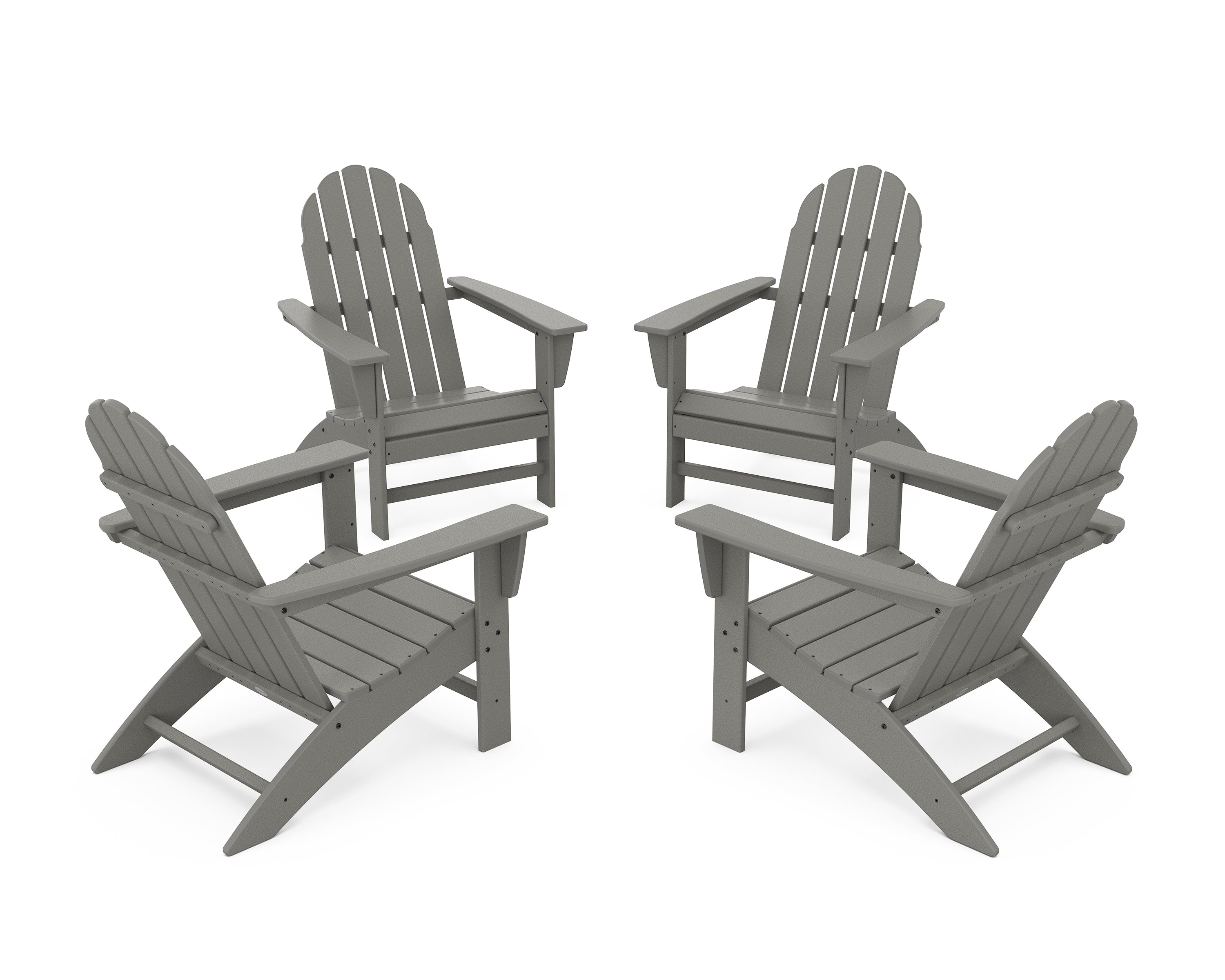 POLYWOOD Vineyard 4-Piece Adirondack Conversation Set in Slate Grey
