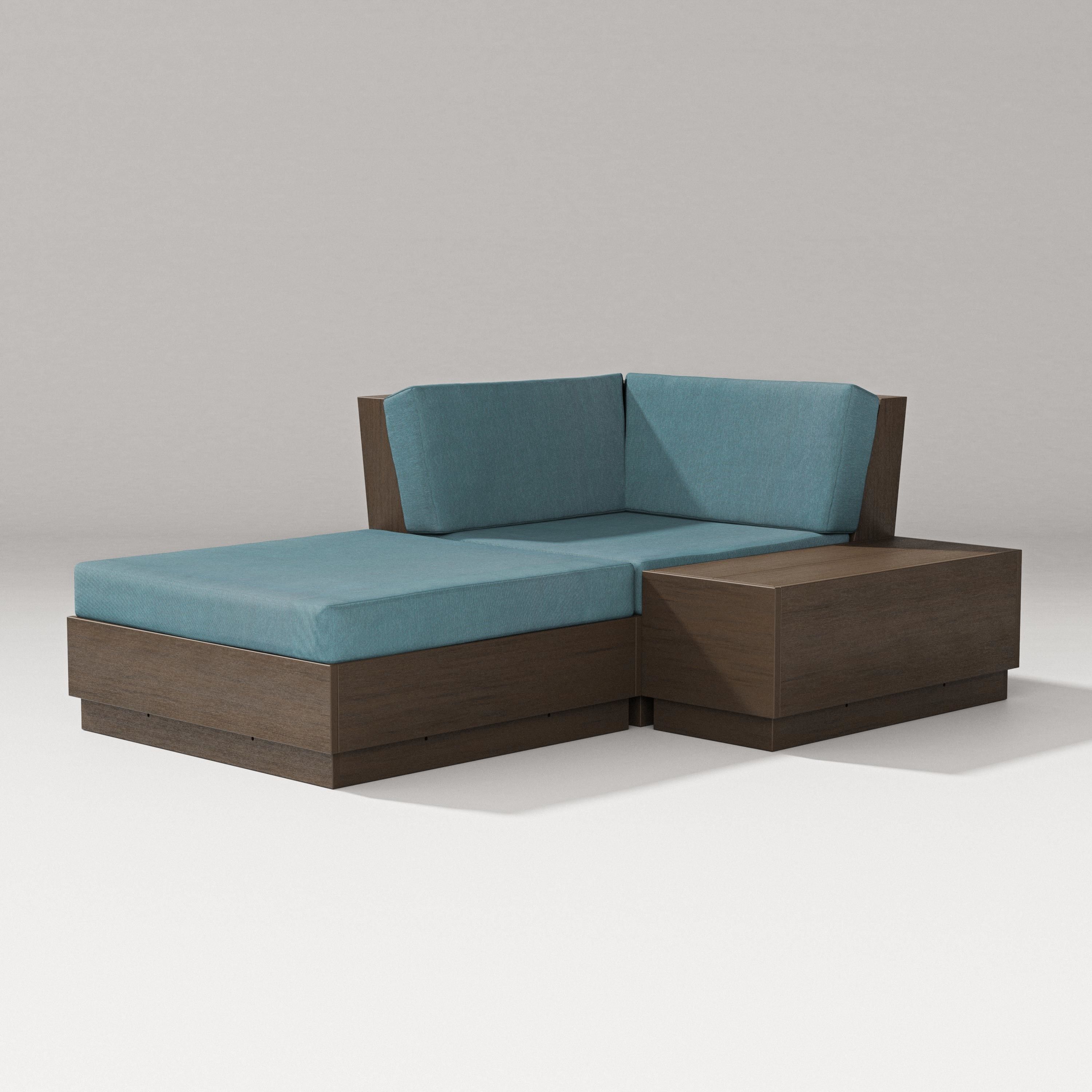 PW Designer Series Elevate Corner Chaise in Kona / Ocean Teal