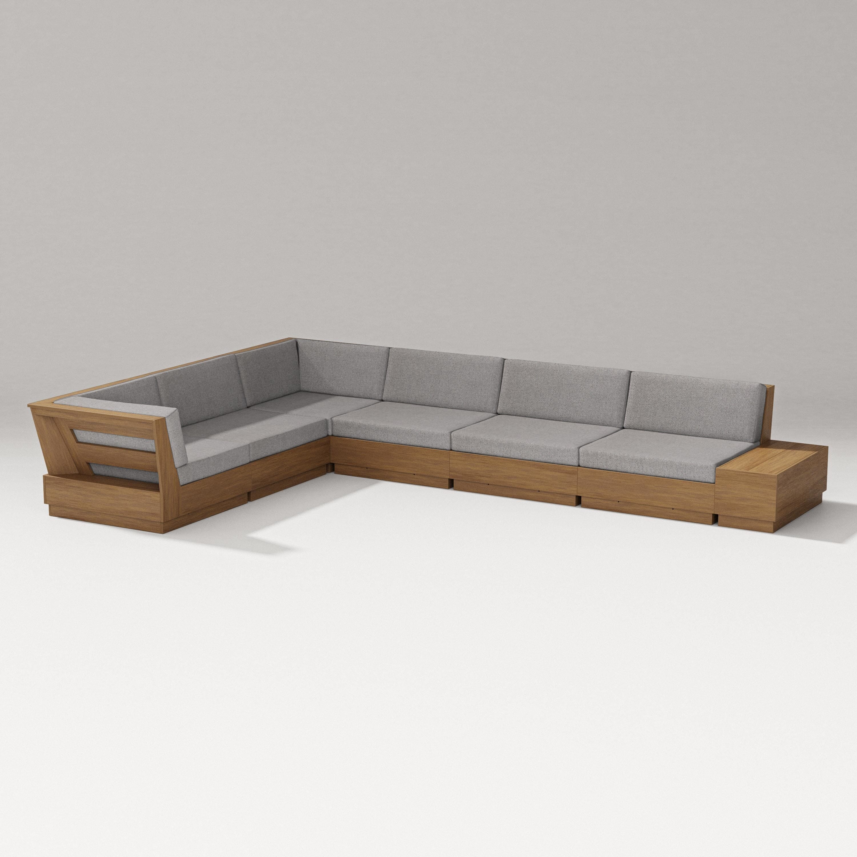 PW Designer Series Elevate 7-Piece Corner Sectional in Natural / Grey Mist
