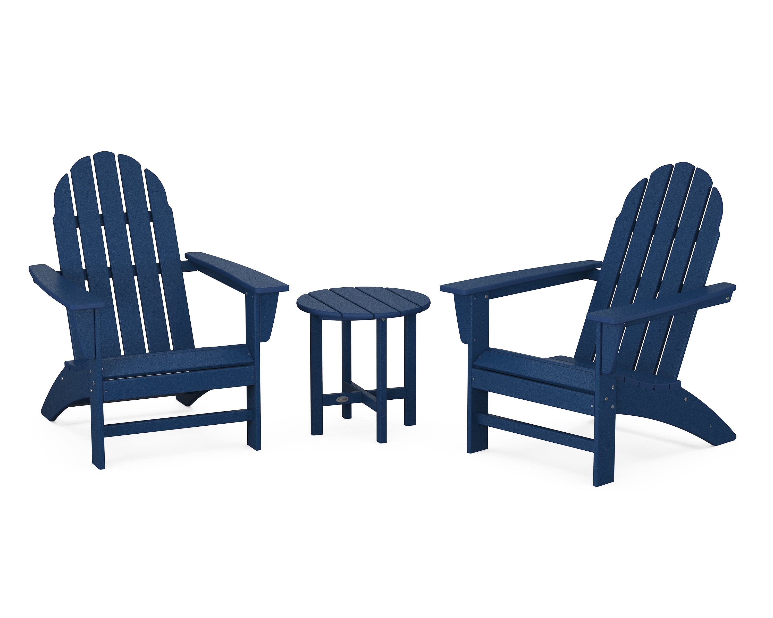 POLYWOOD Vineyard 3-Piece Adirondack Set in Navy