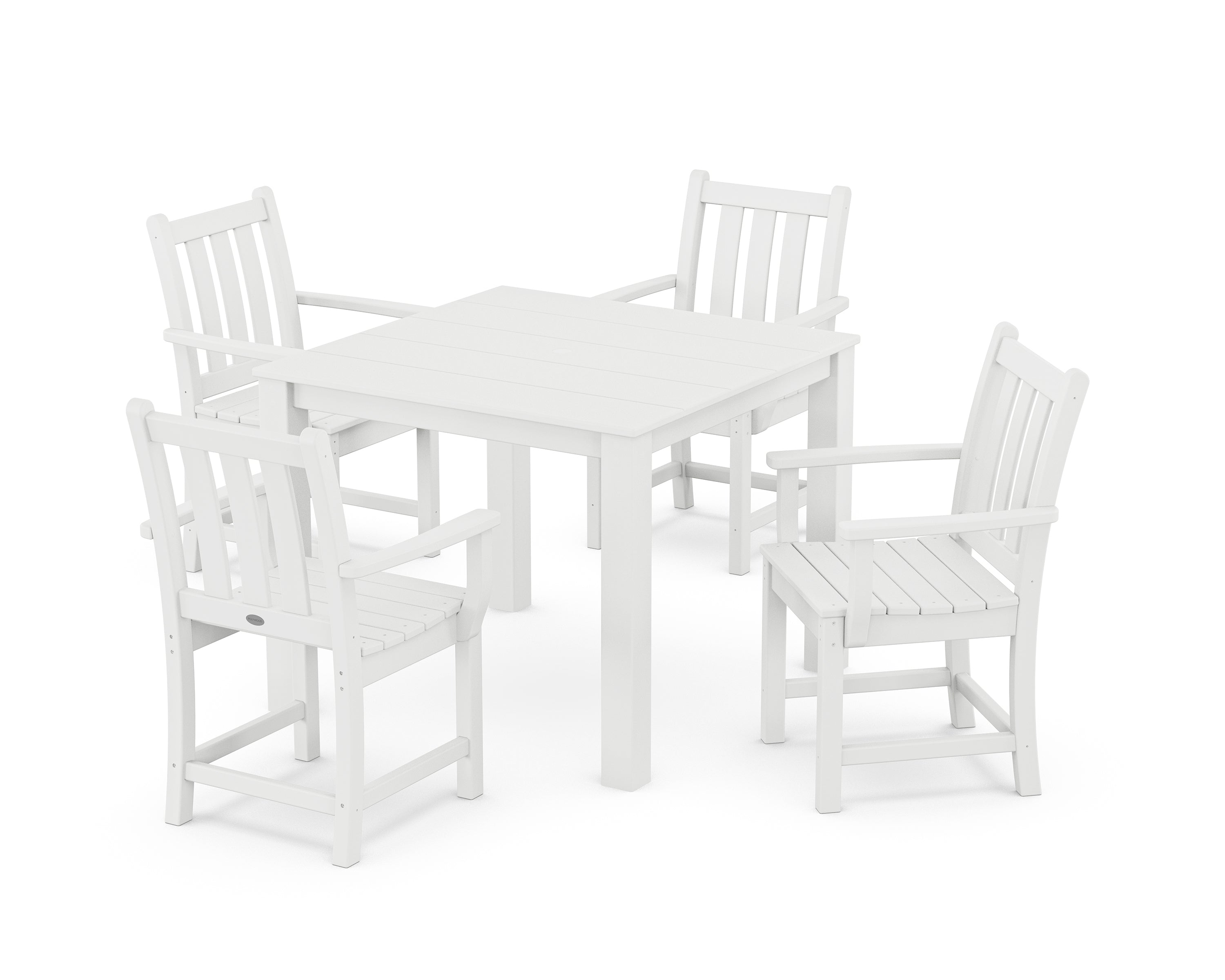 POLYWOOD Traditional Garden 5-Piece Parsons Dining Set in White
