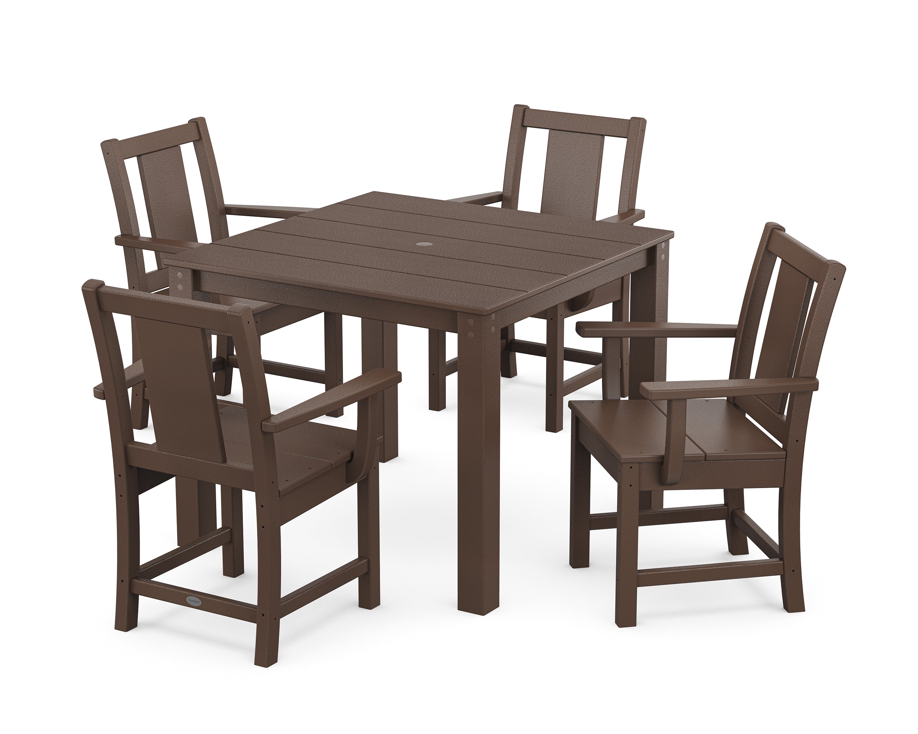 POLYWOOD Prairie 5-Piece Parsons Dining Set in Mahogany