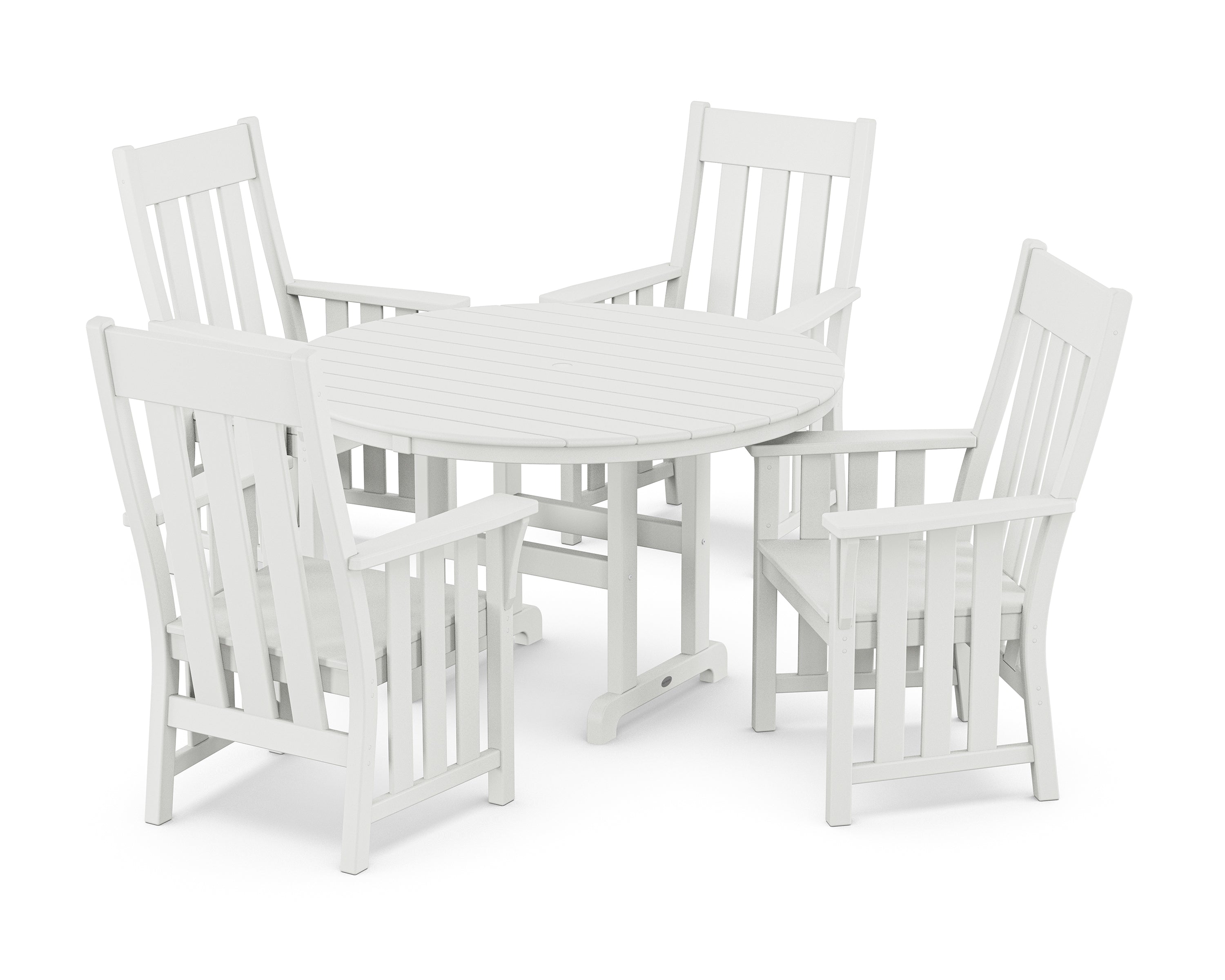 Martha Stewart by POLYWOOD® Acadia 5-Piece Round Farmhouse Dining Set in White