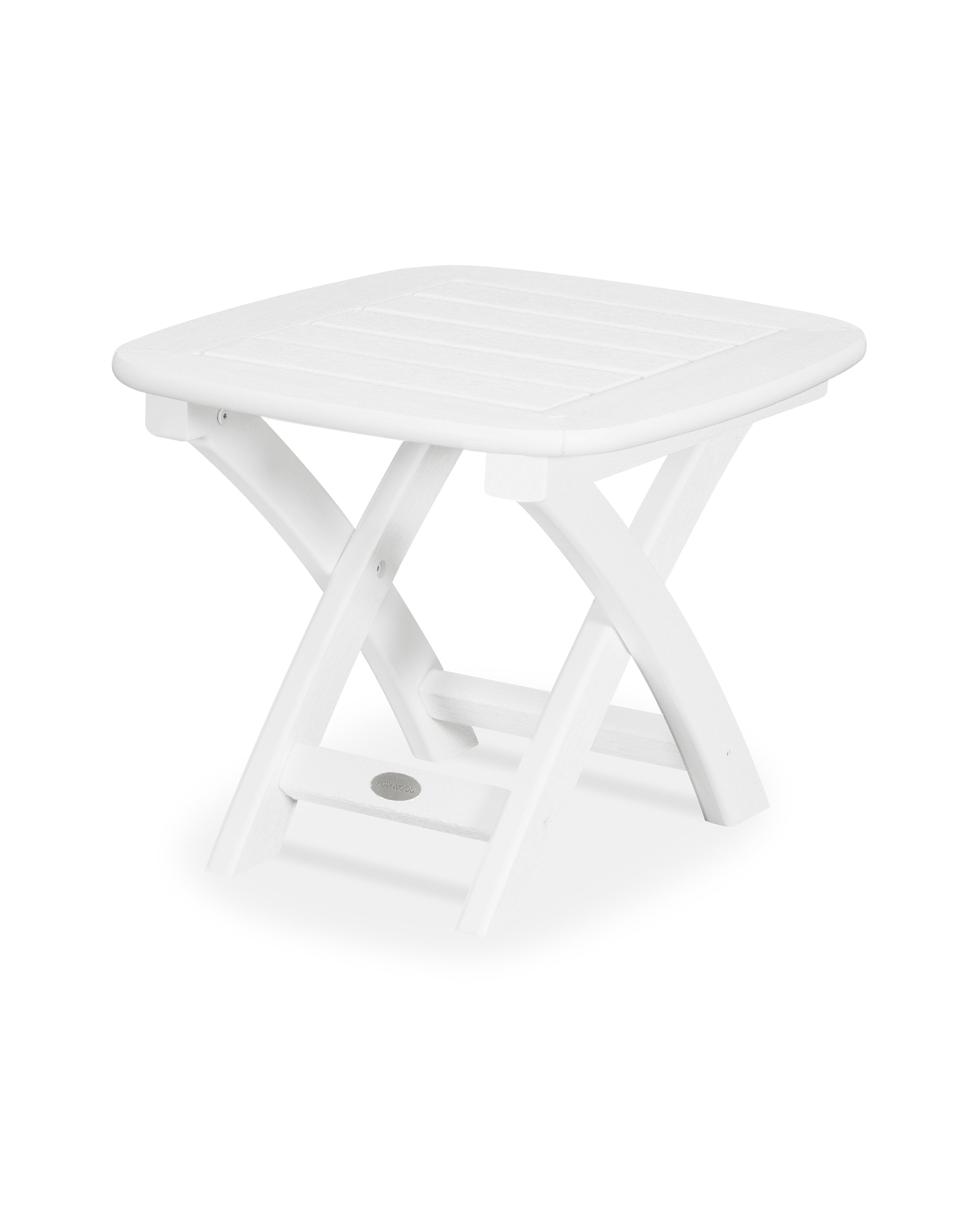 POLYWOOD Nautical 21" x 18" Side Table in Vintage White