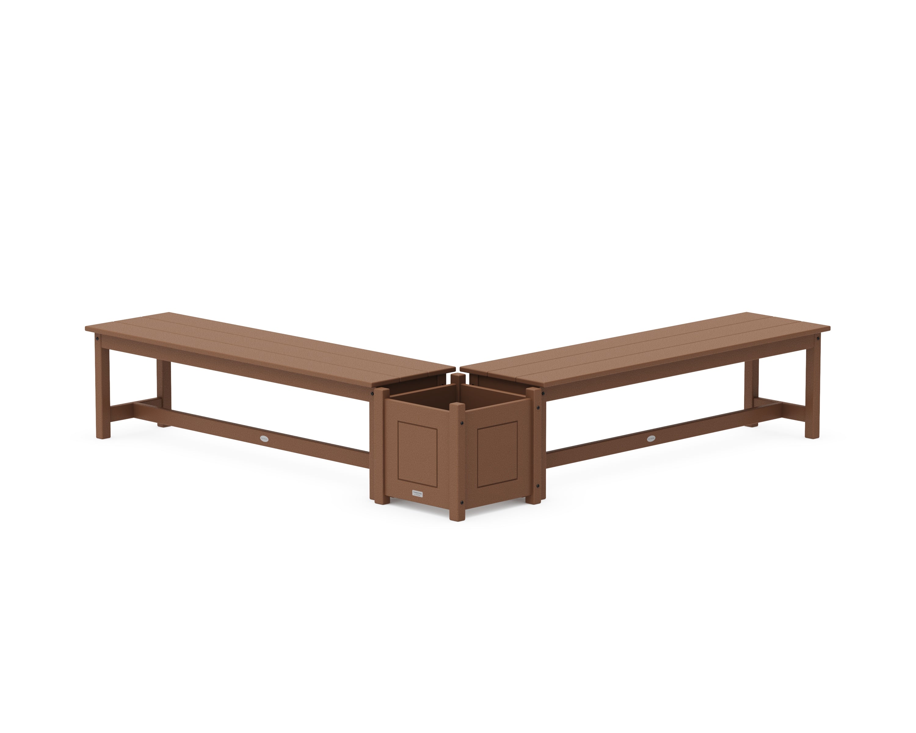 Country Living 60" Country Living L- Shaped Planter Bench Set in Teak
