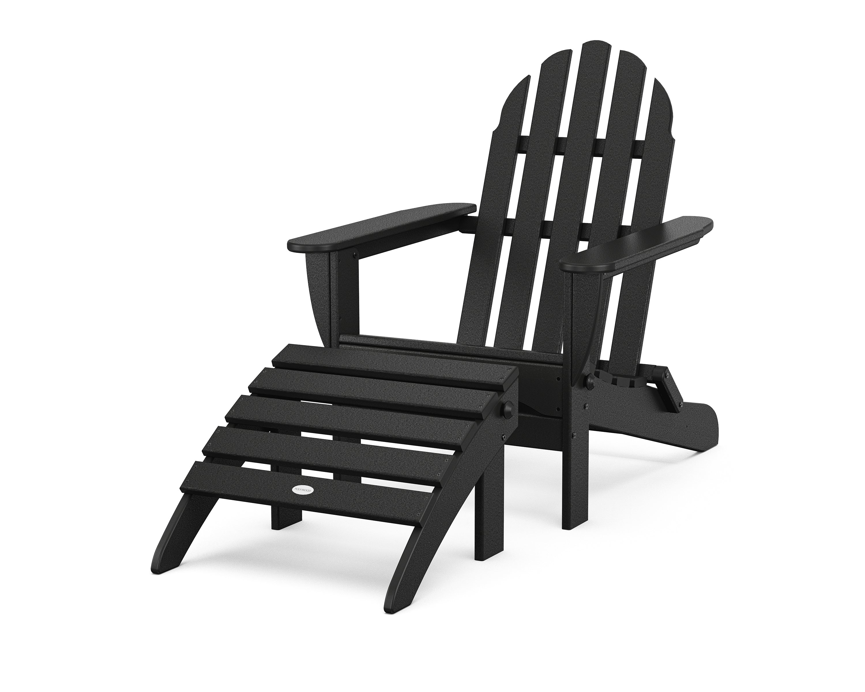 POLYWOOD Classic Adirondack 2-Piece Set in Black