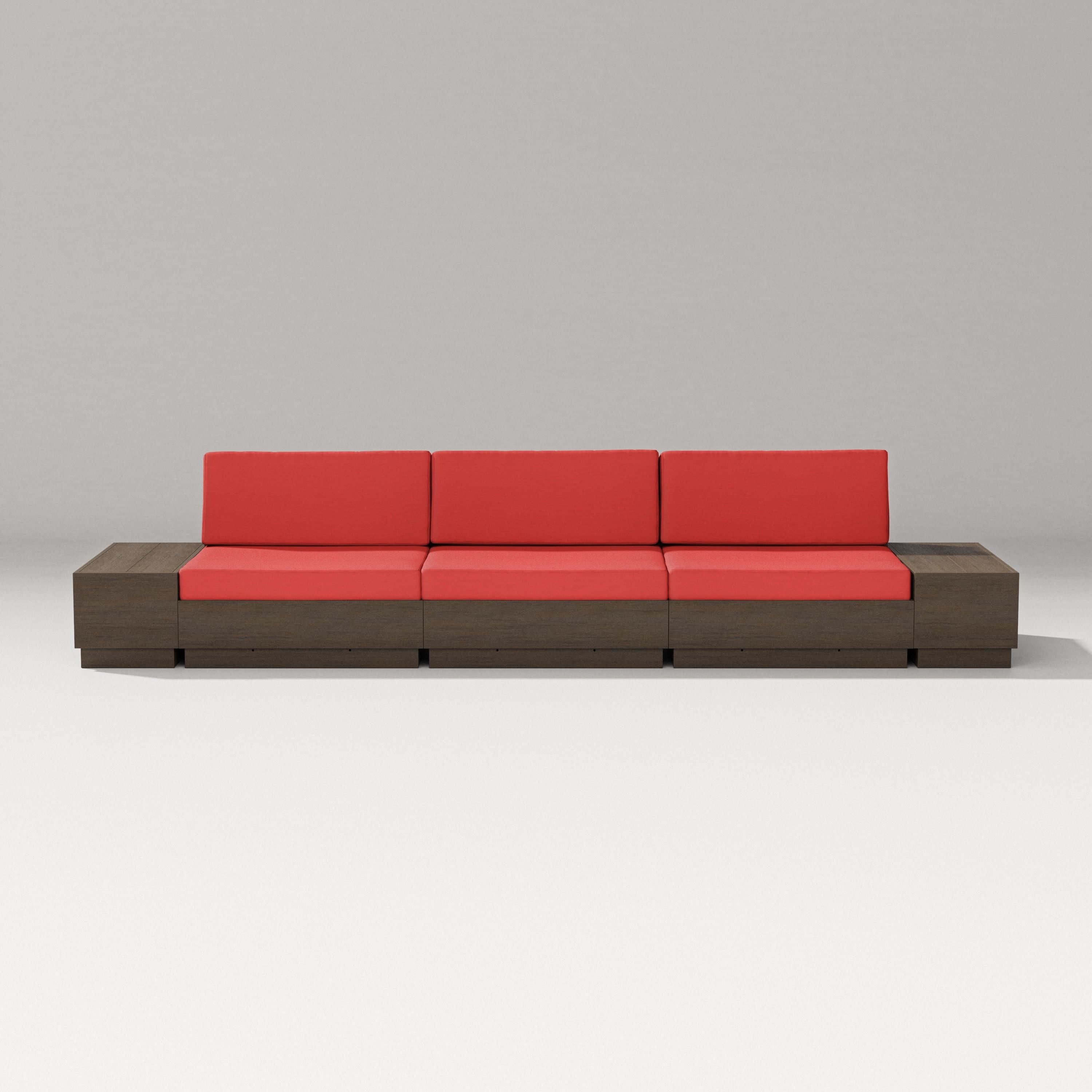 PW Designer Series Elevate Straight Sectional in Kona / Crimson Linen