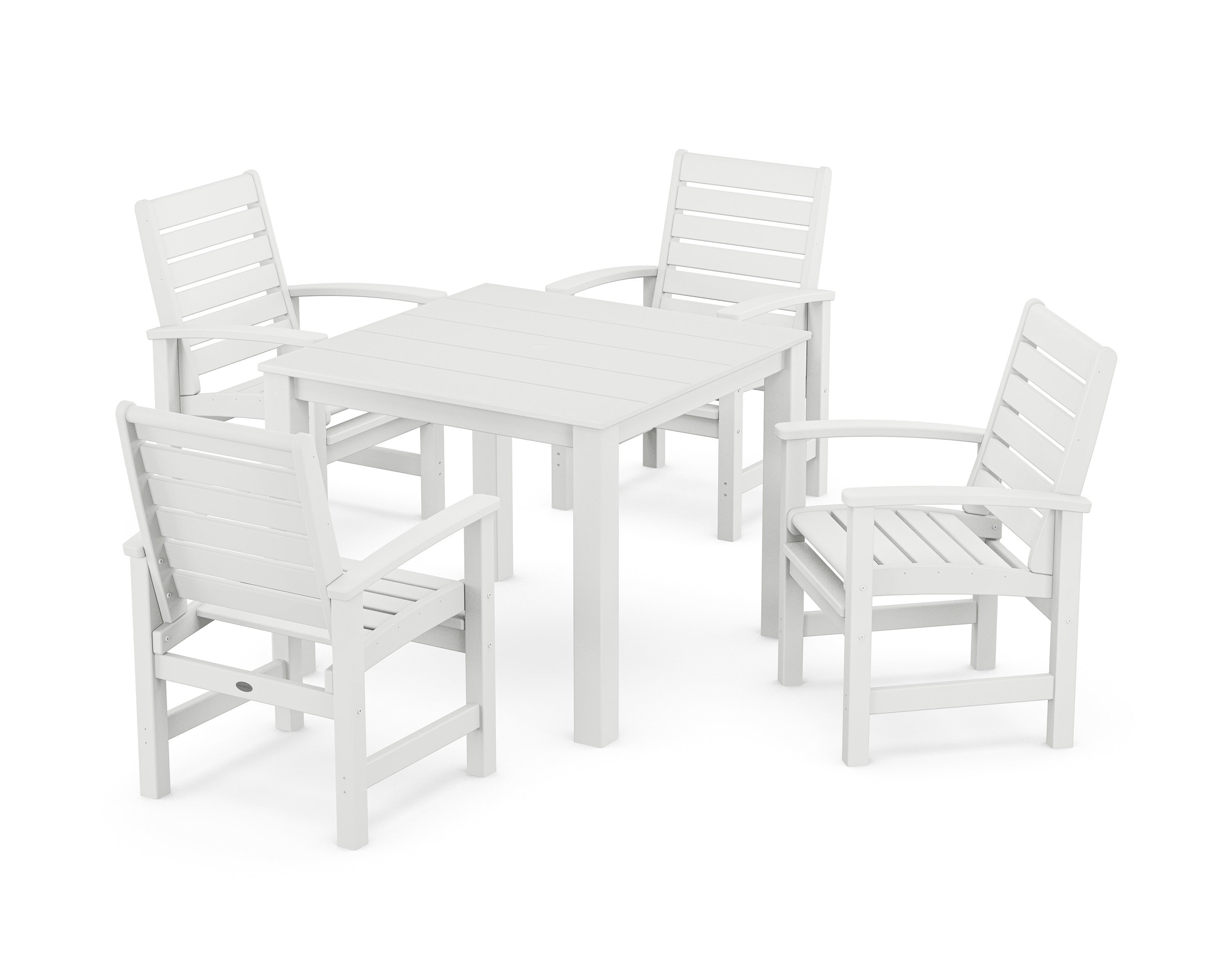 POLYWOOD Signature 5-Piece Parsons Dining Set in White