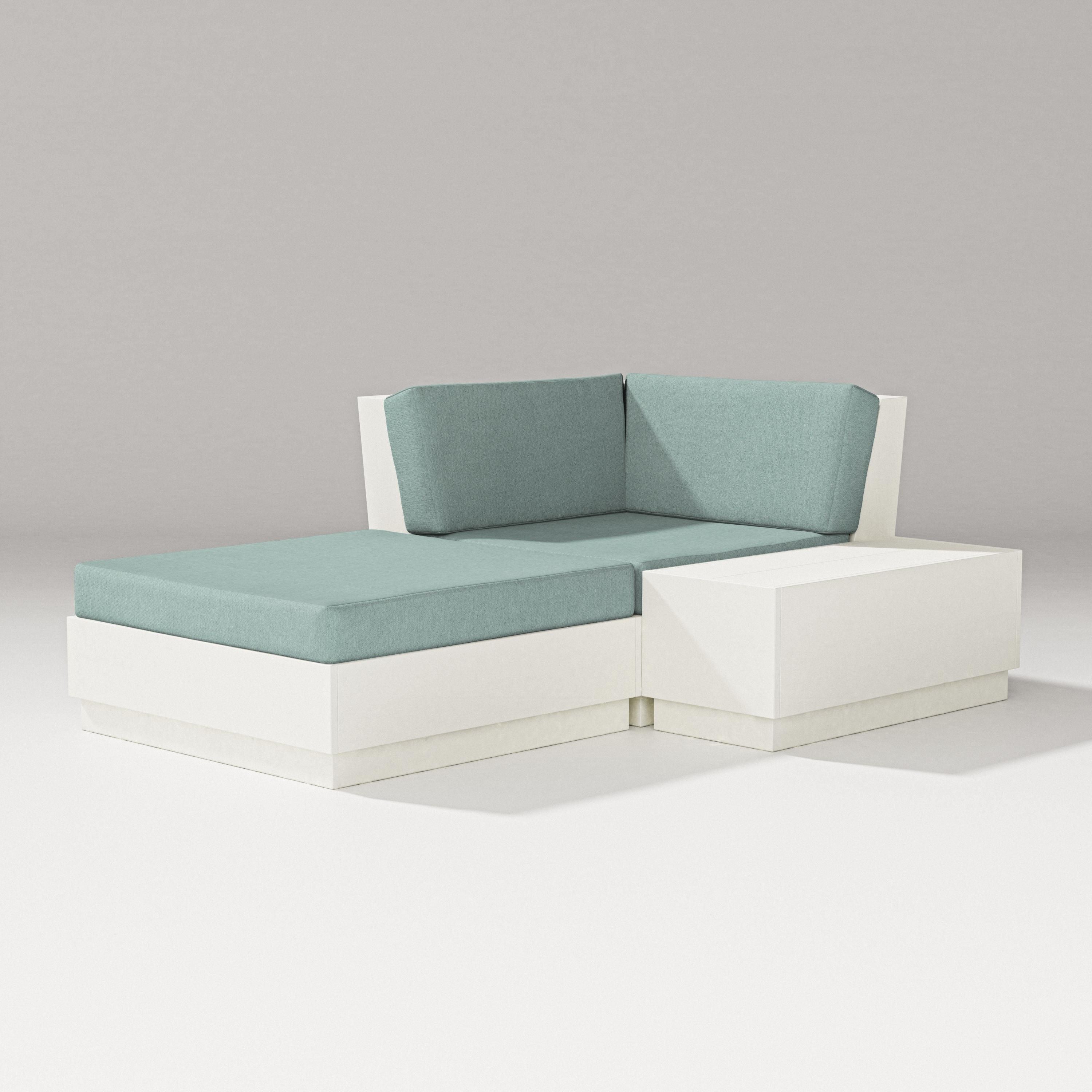 PW Designer Series Elevate Corner Chaise in Vintage White / Glacier Spa