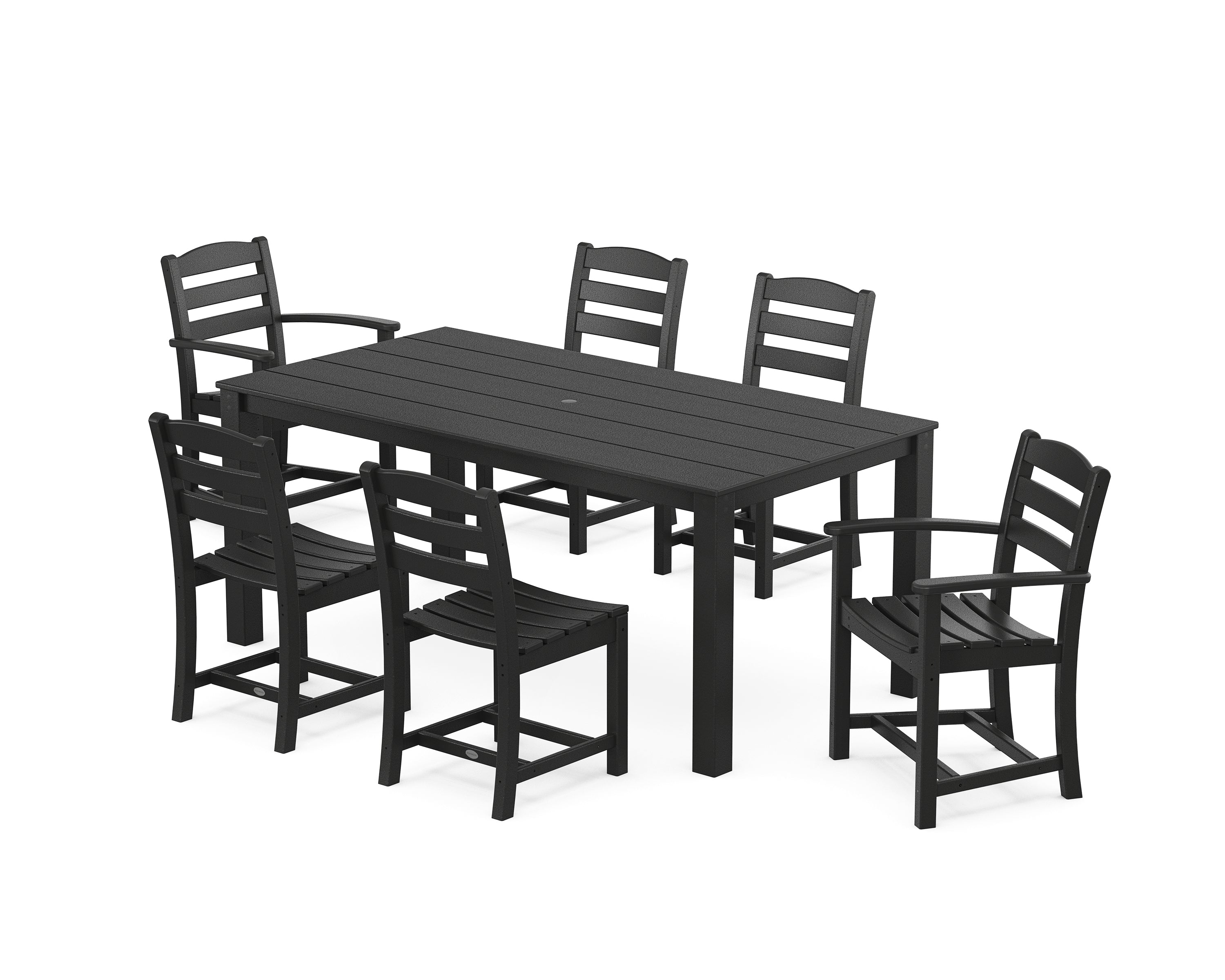 POLYWOOD La Casa Cafe' 7-Piece Parsons Dining Set in Black