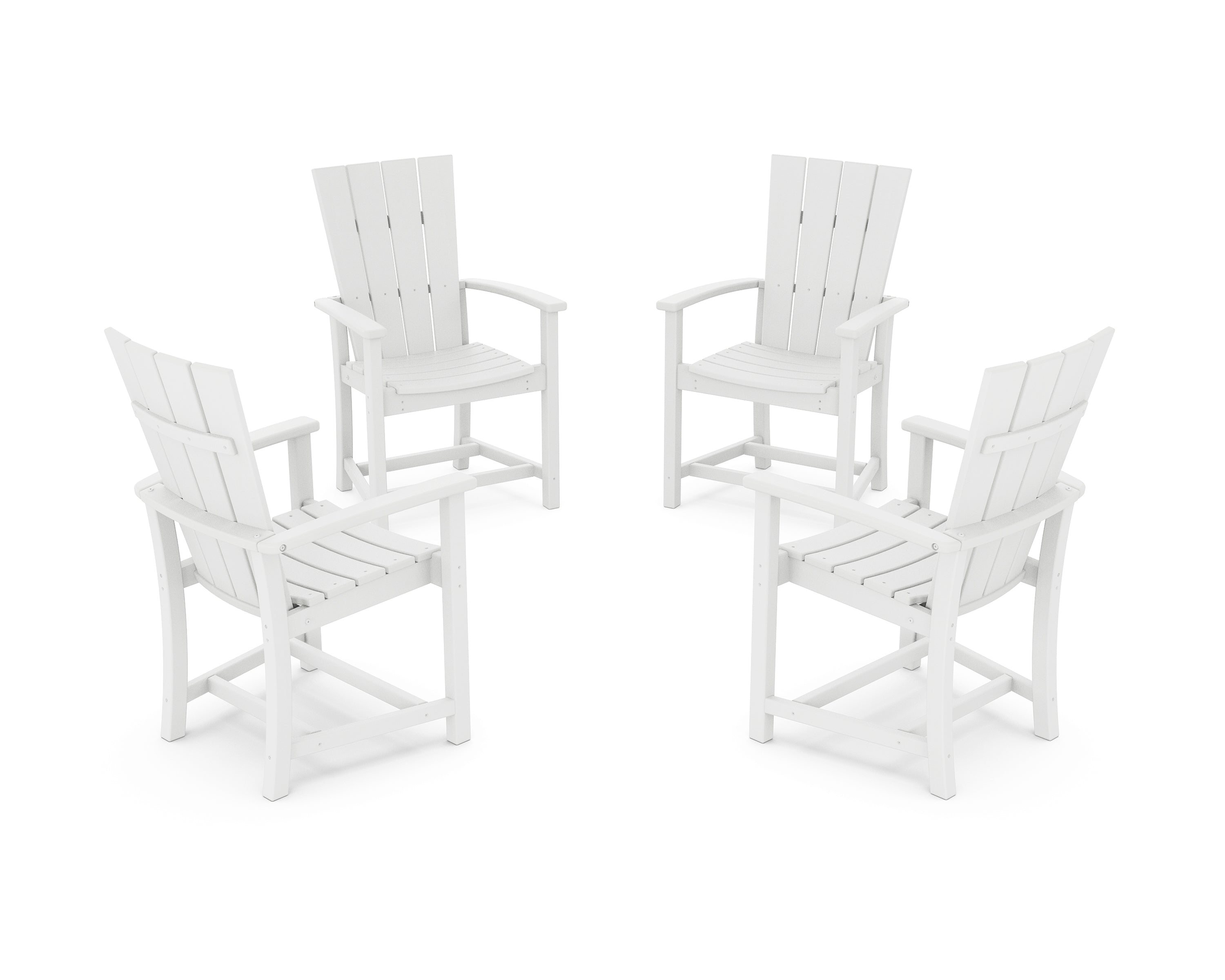 POLYWOOD Quattro 4-Piece Upright Adirondack Conversation Set in White