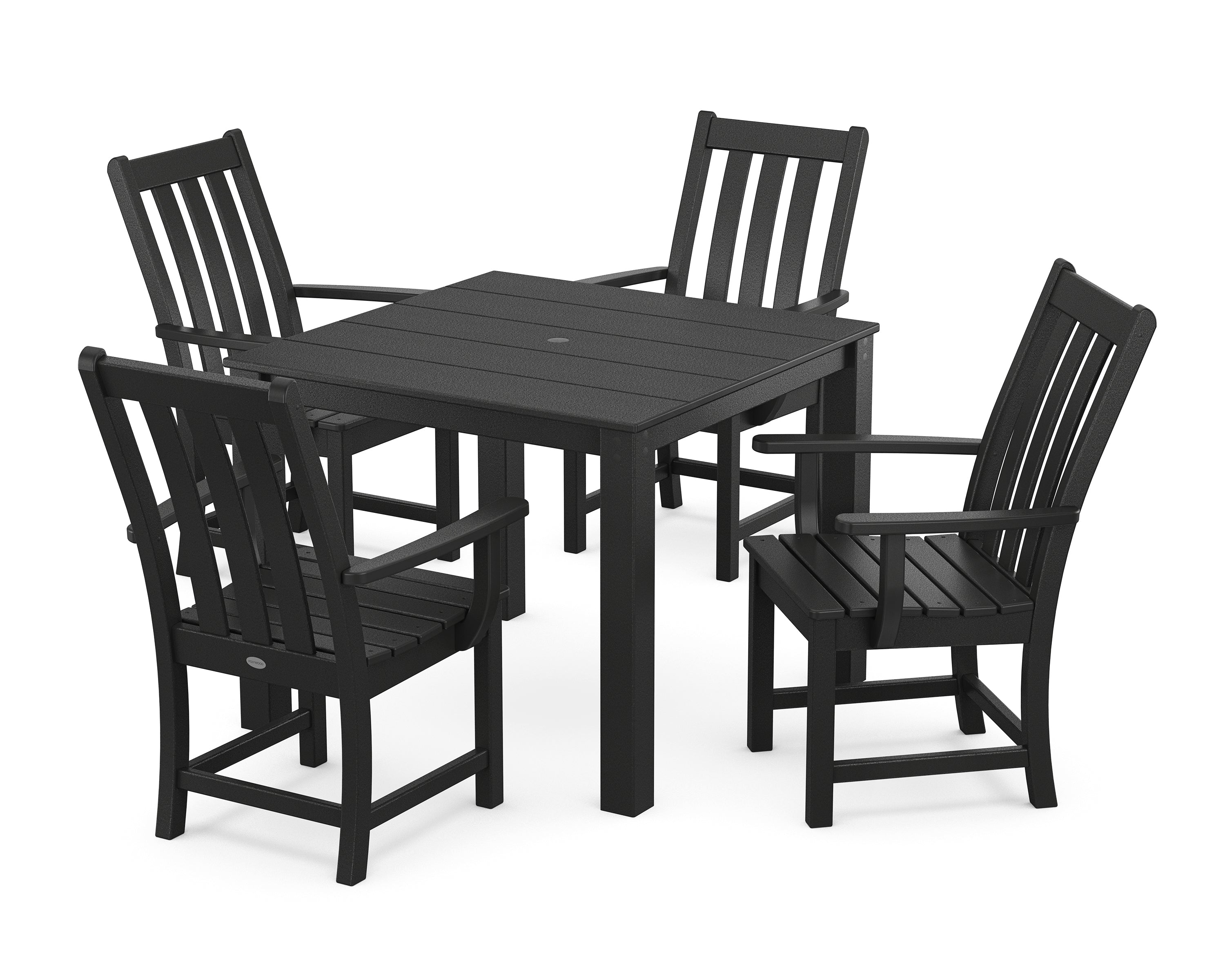 POLYWOOD Vineyard 5-Piece Parsons Dining Set in Black