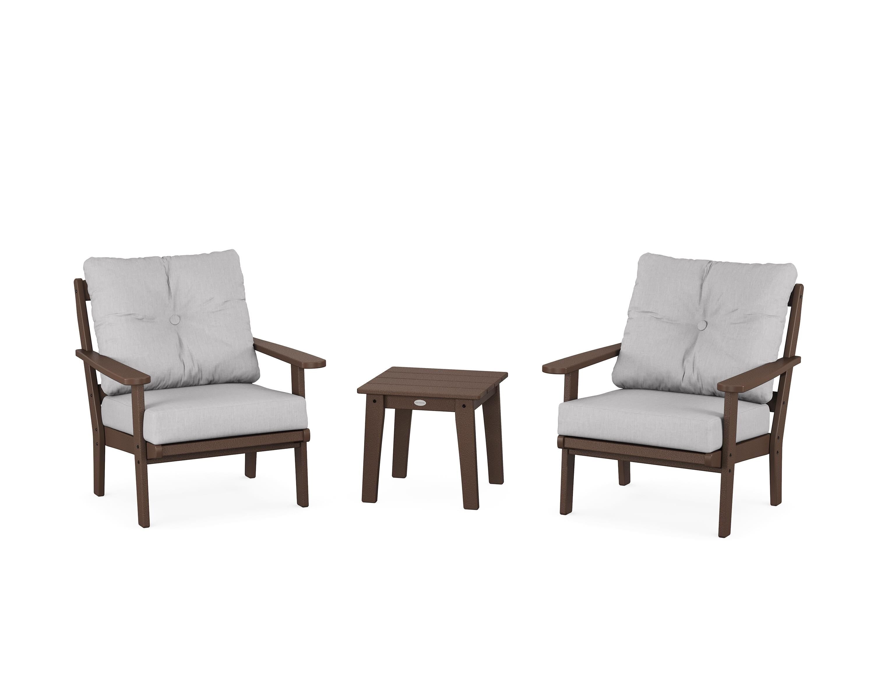POLYWOOD Mission 3-Piece Deep Seating Set in Mahogany / Granite