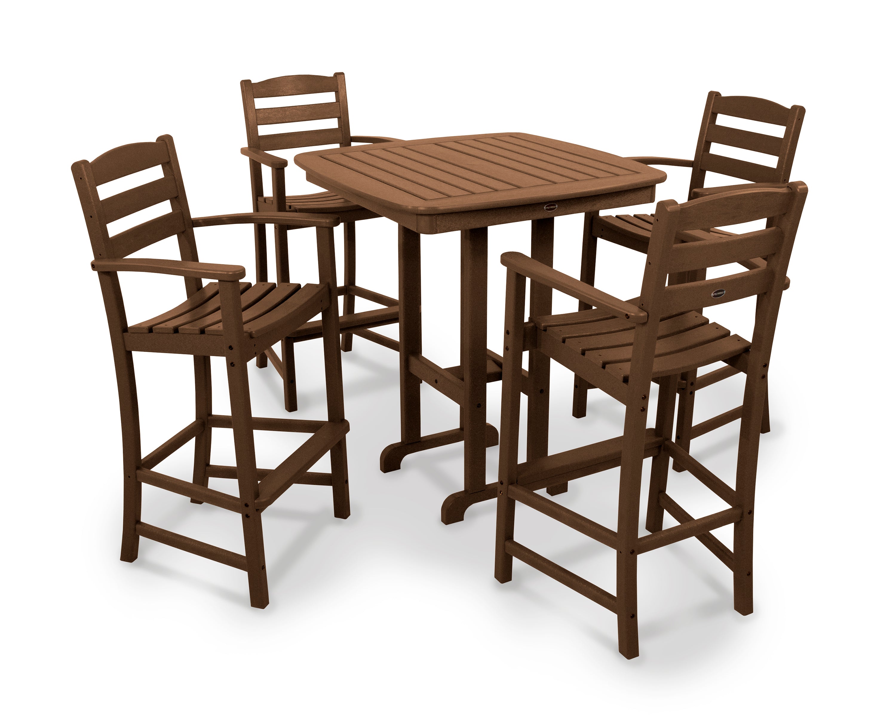 POLYWOOD® La Casa Café 5-Piece Bar Set in Teak