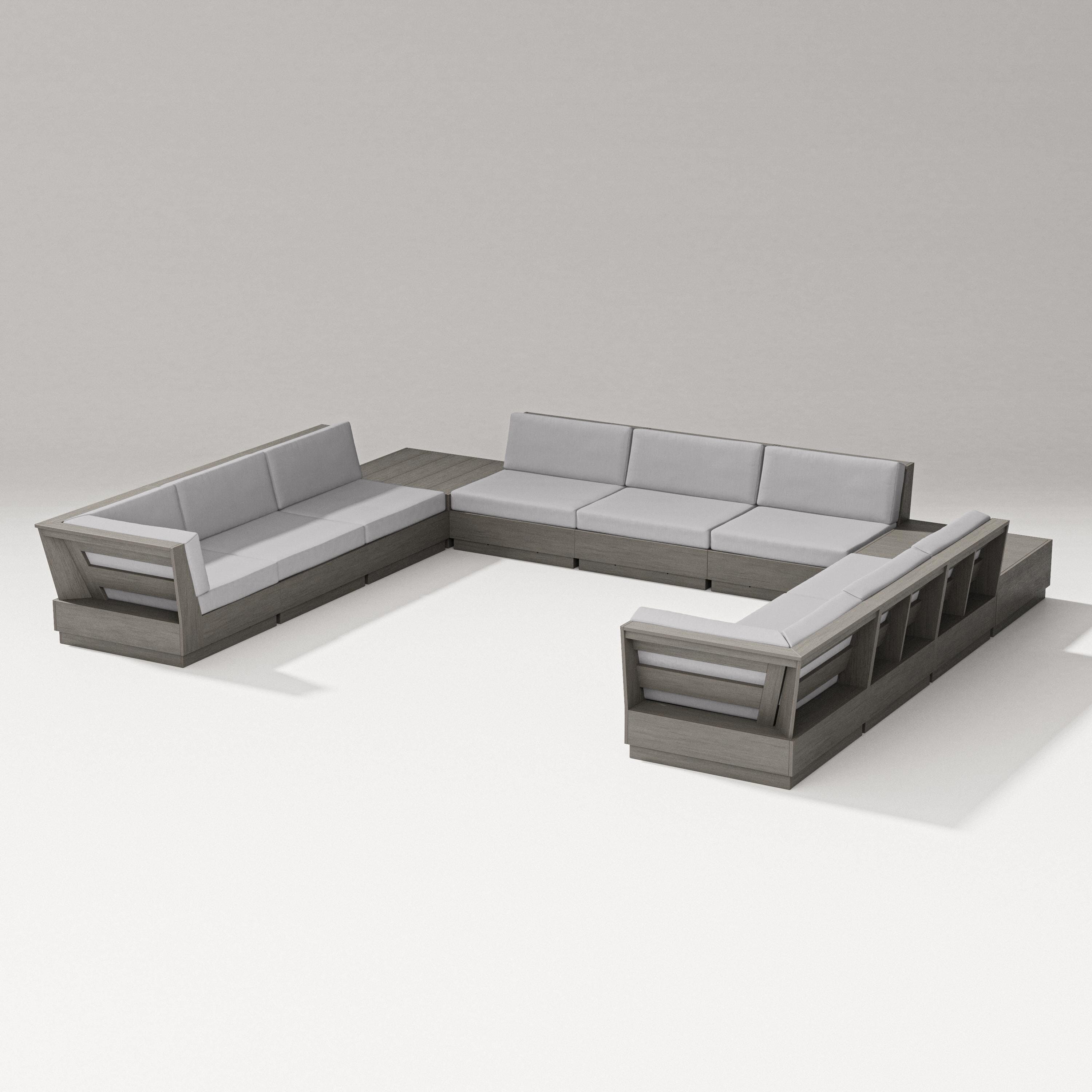 PW Designer Series Elevate 11-Piece U-Shaped Sofa Sectional in Driftwood / Granite