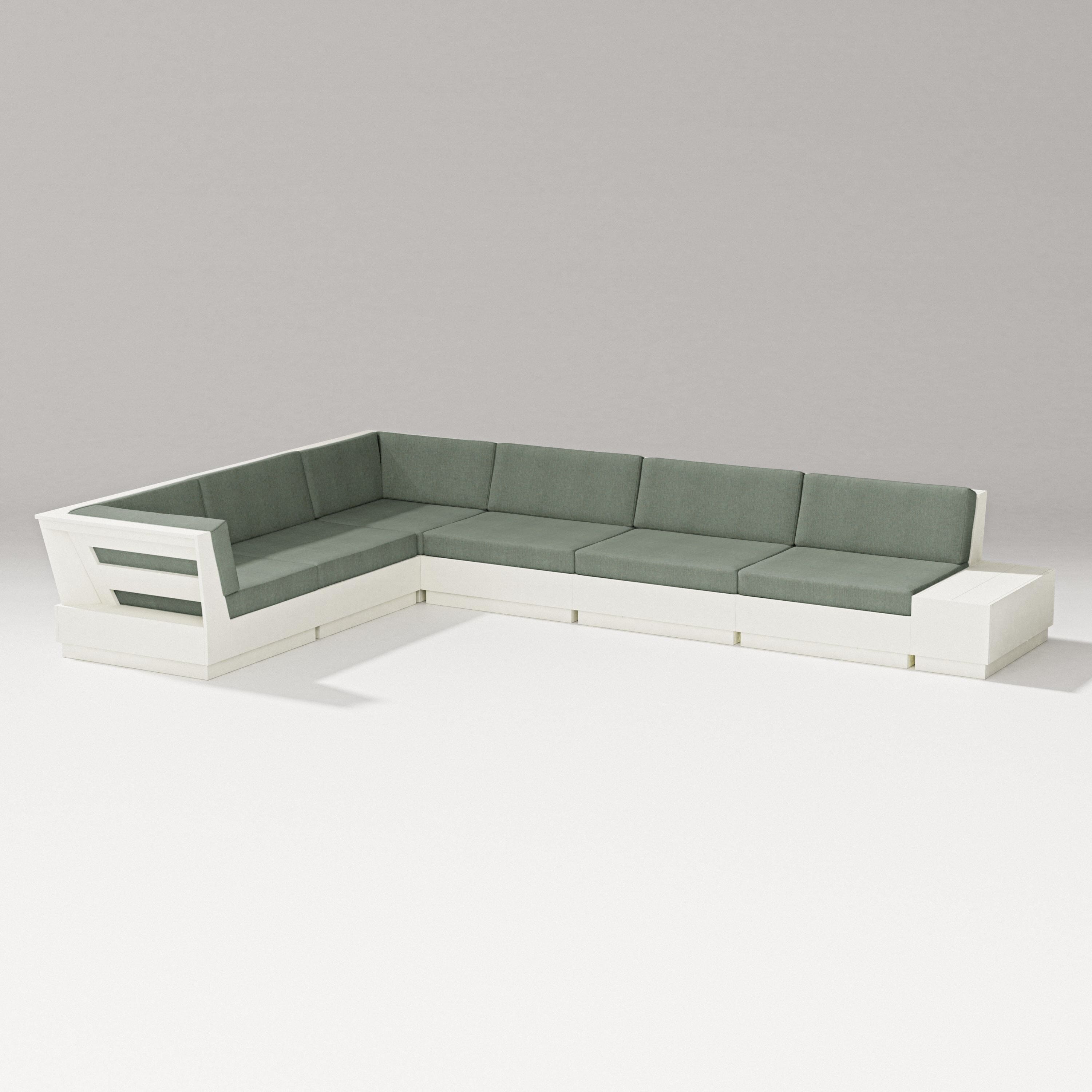 PW Designer Series Elevate 7-Piece Corner Sectional in Vintage White / Cast Sage