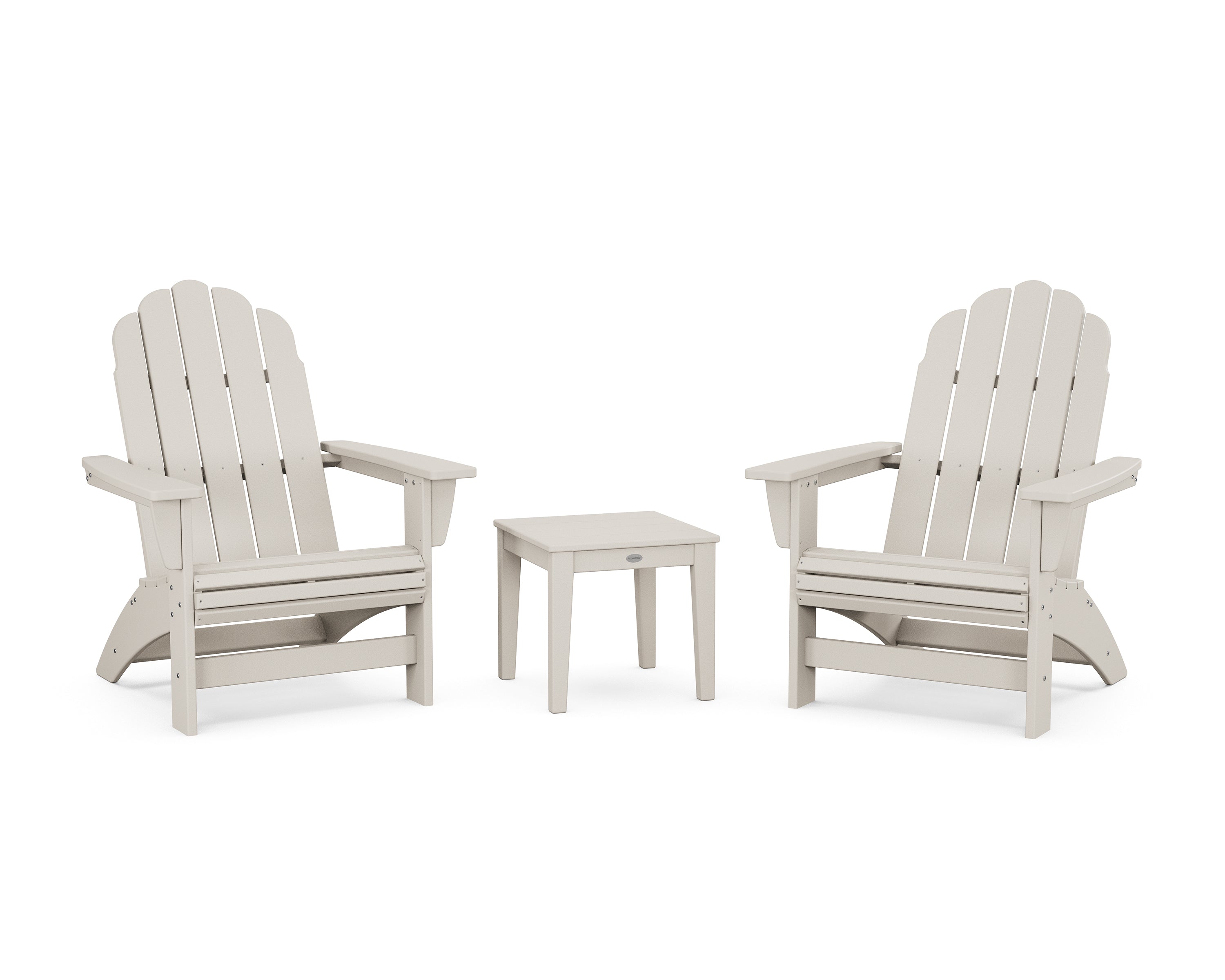 POLYWOOD 3-Piece Vineyard Grand Adirondack Set in Sand