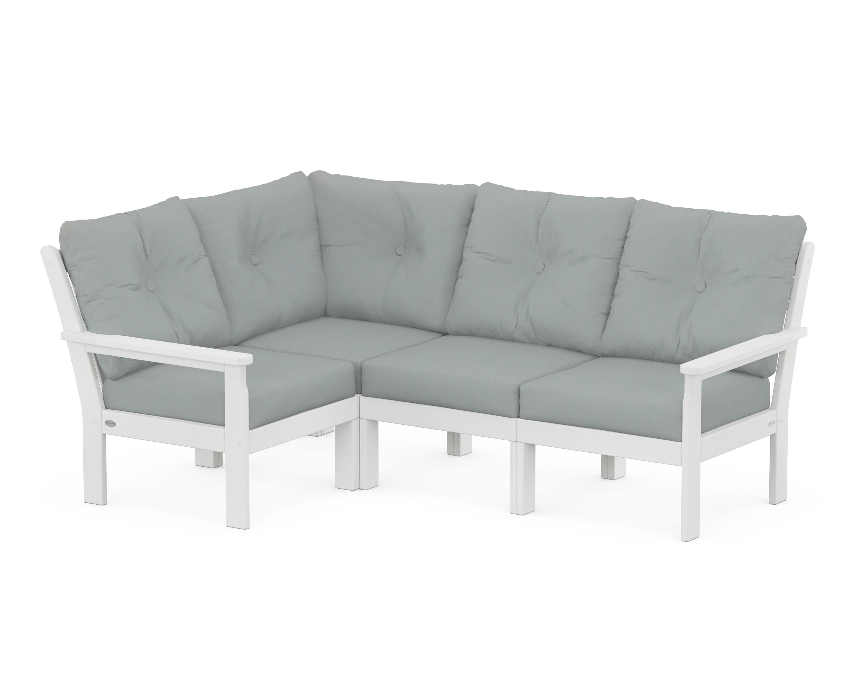 POLYWOOD Vineyard 4-Piece Sectional in White / Spa
