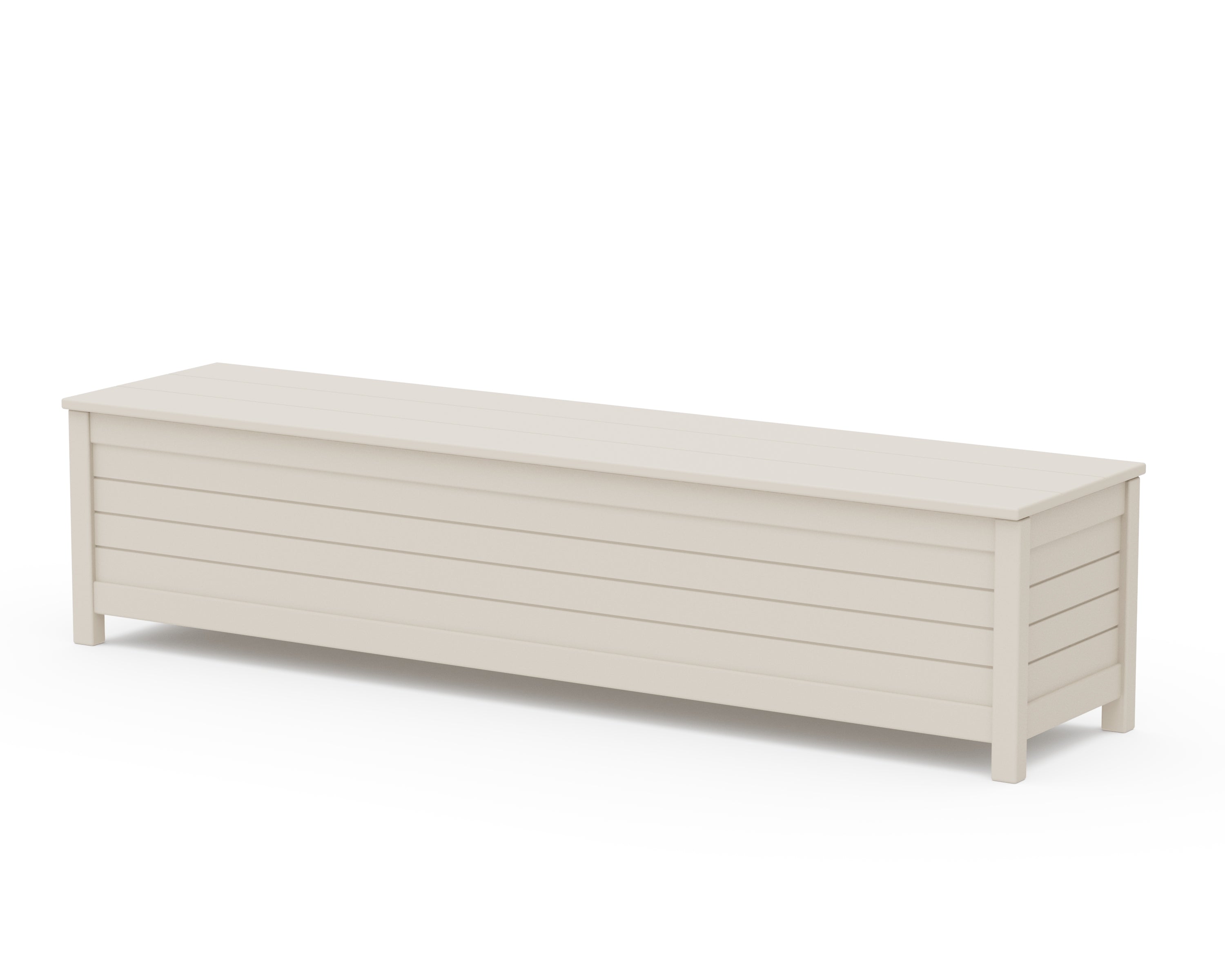 POLYWOOD Nautical 72” Storage Bench in Sand